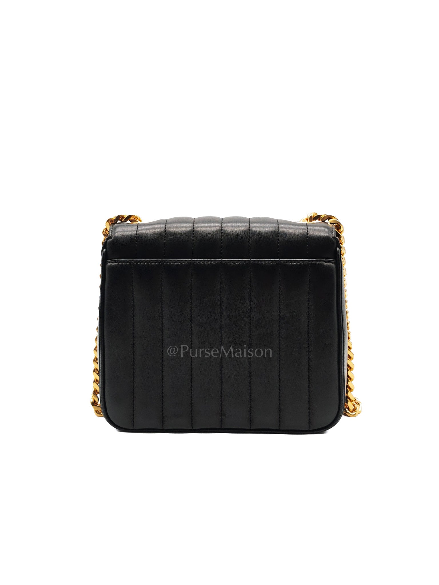 Vicky Medium in Black Smooth Lambskin Leather Gold Hardware | Purse Maison Luxury Bags Shop