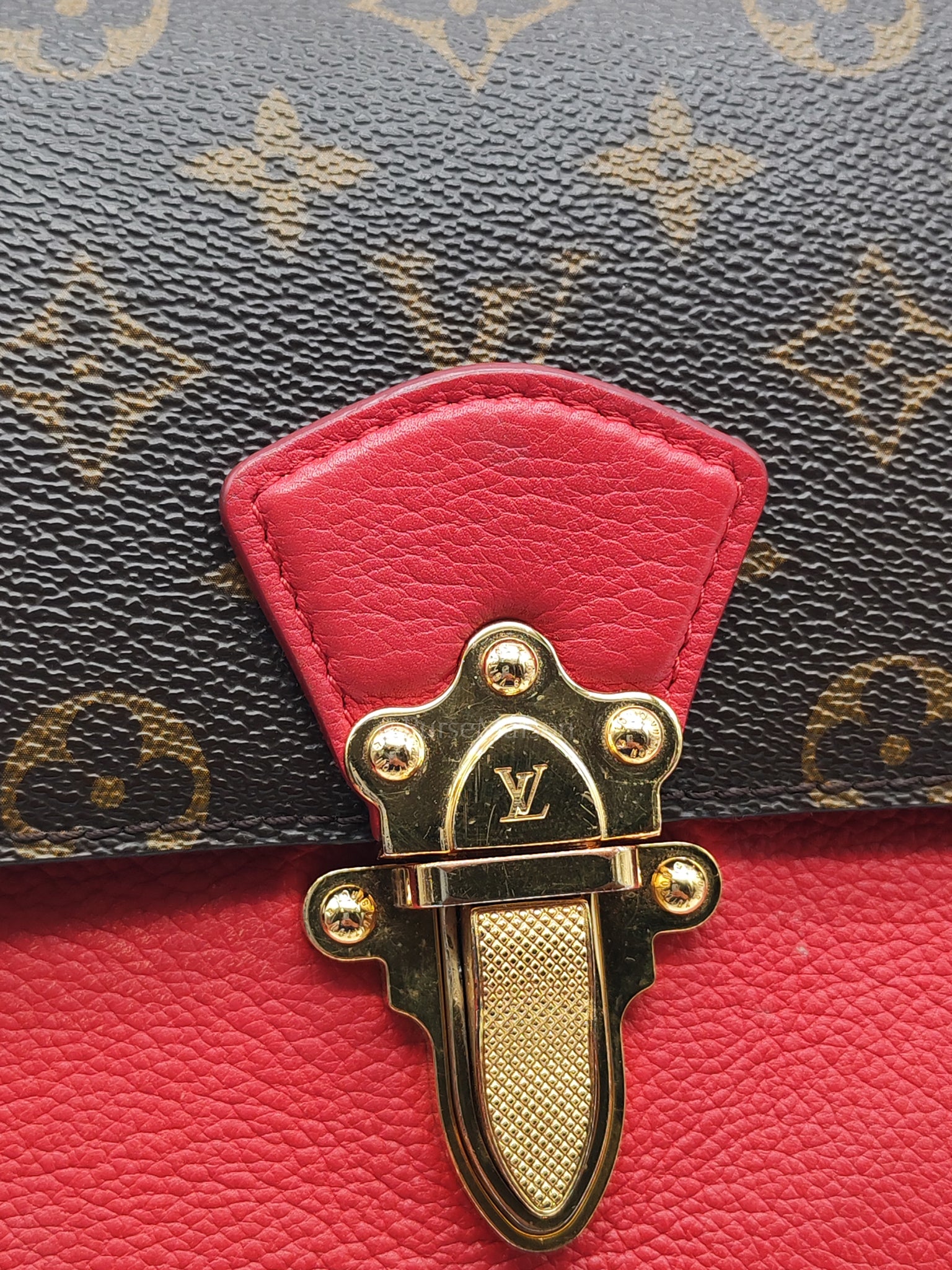 Victoire in Monogram Canvas and Red Leather (Date code: CA2137) | Purse Maison Luxury Bags Shop