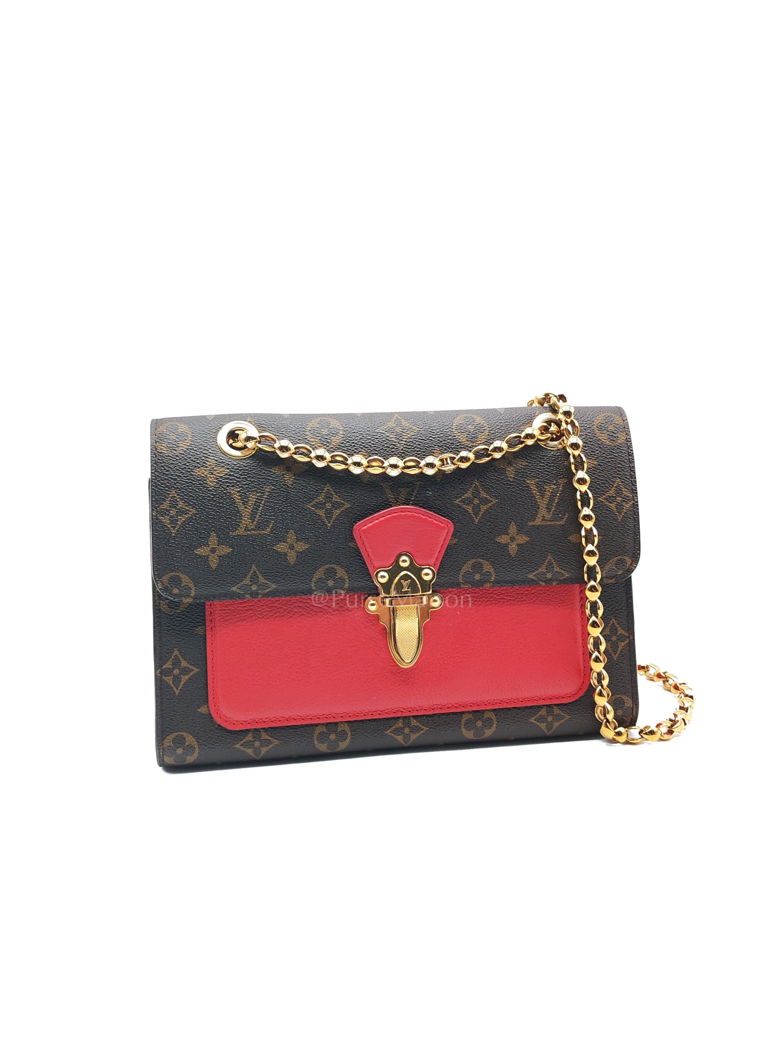 Victoire in Monogram Canvas and Red Leather (Date code: CA2137) | Purse Maison Luxury Bags Shop