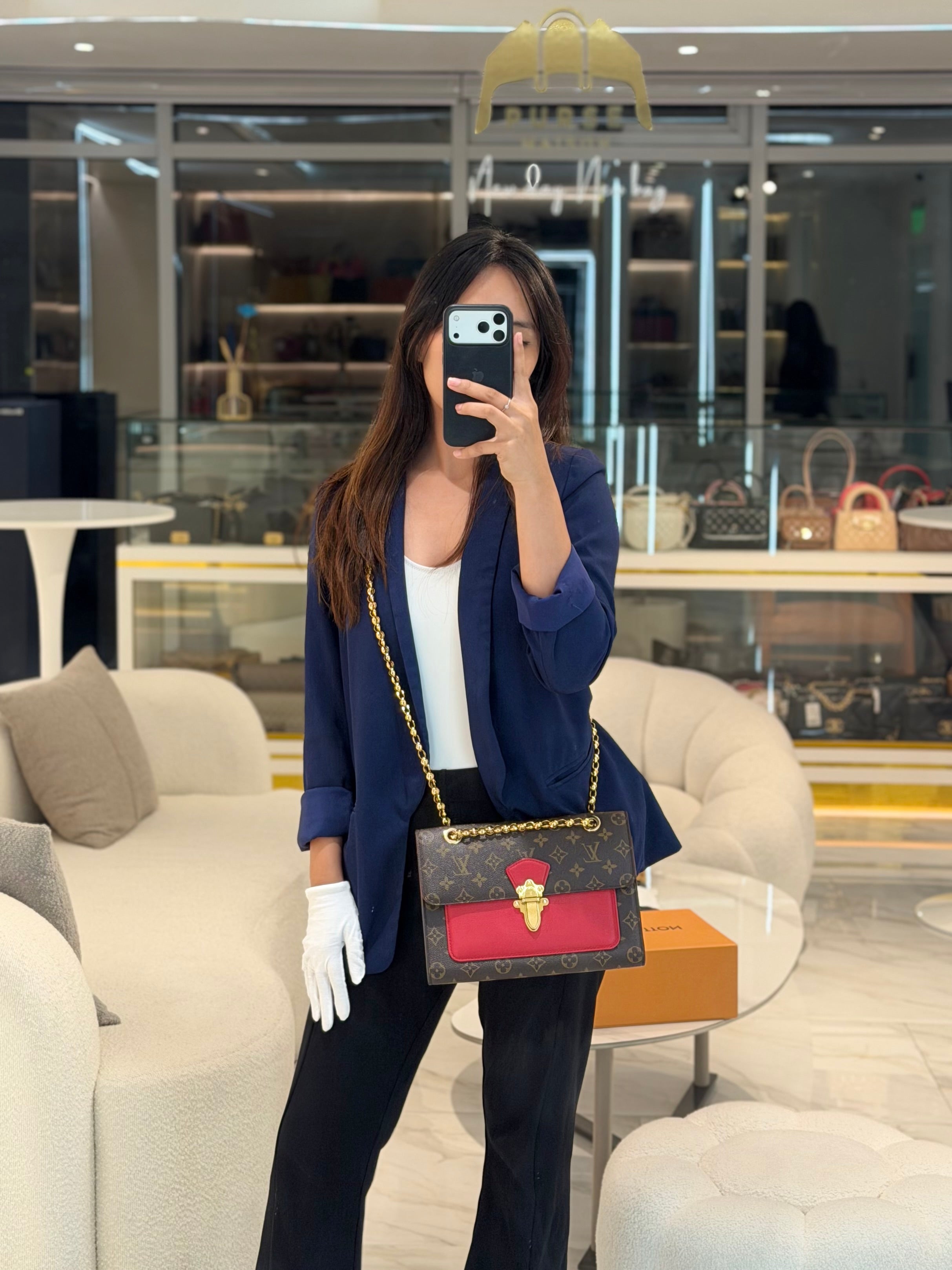 Victoire in Monogram Canvas and Red Leather (Date code: CA2137) | Purse Maison Luxury Bags Shop