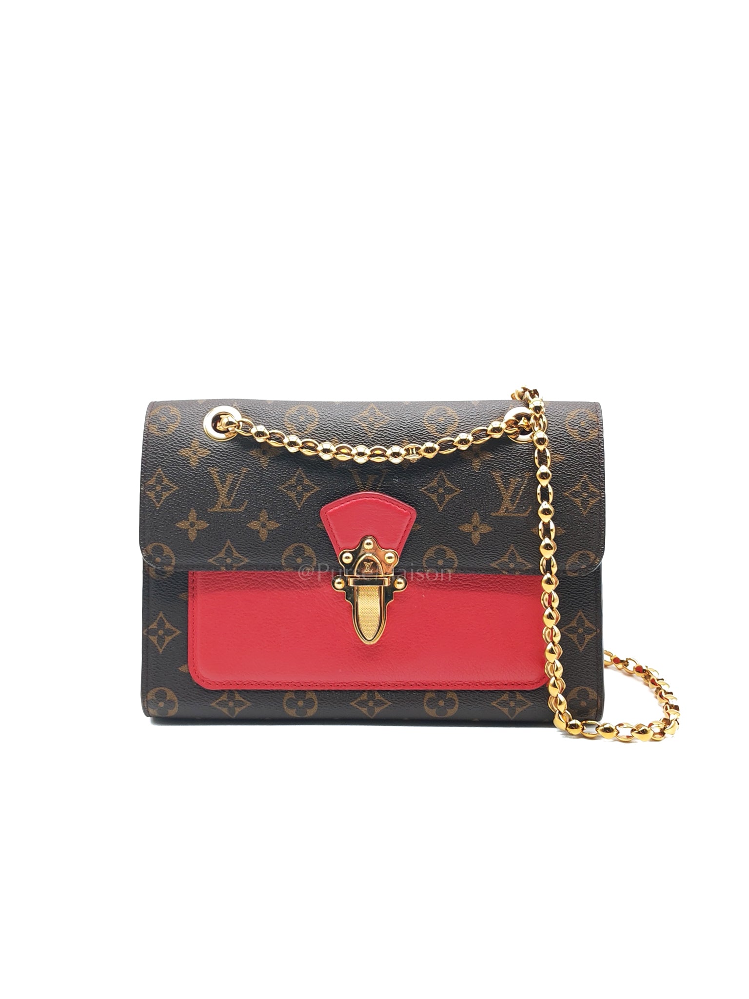 Victoire in Monogram Canvas and Red Leather (Date code: CA2137) | Purse Maison Luxury Bags Shop