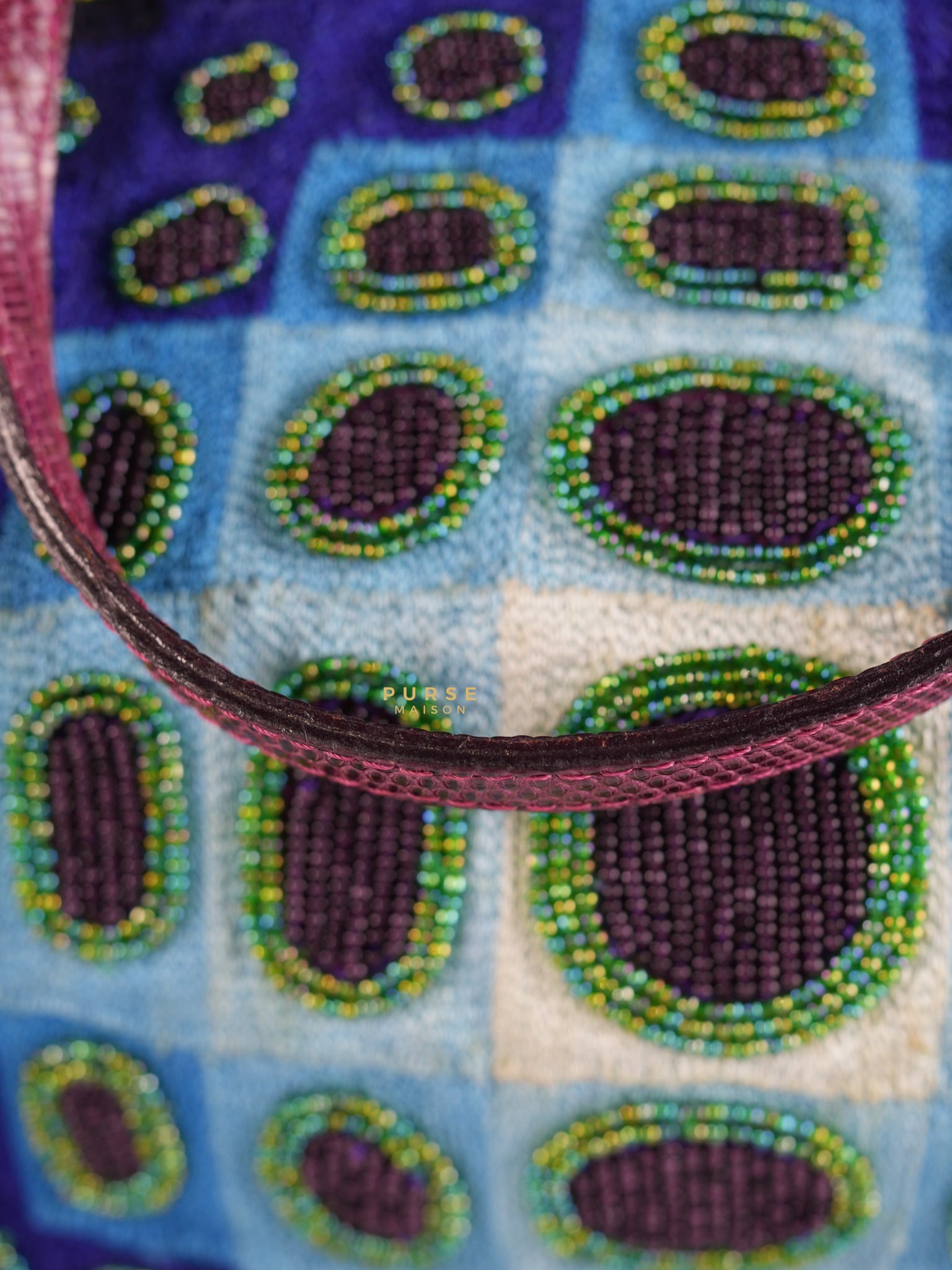 Victor Vasarely Beaded Embroidered Tote Bag | Purse Maison Luxury Bags Shop