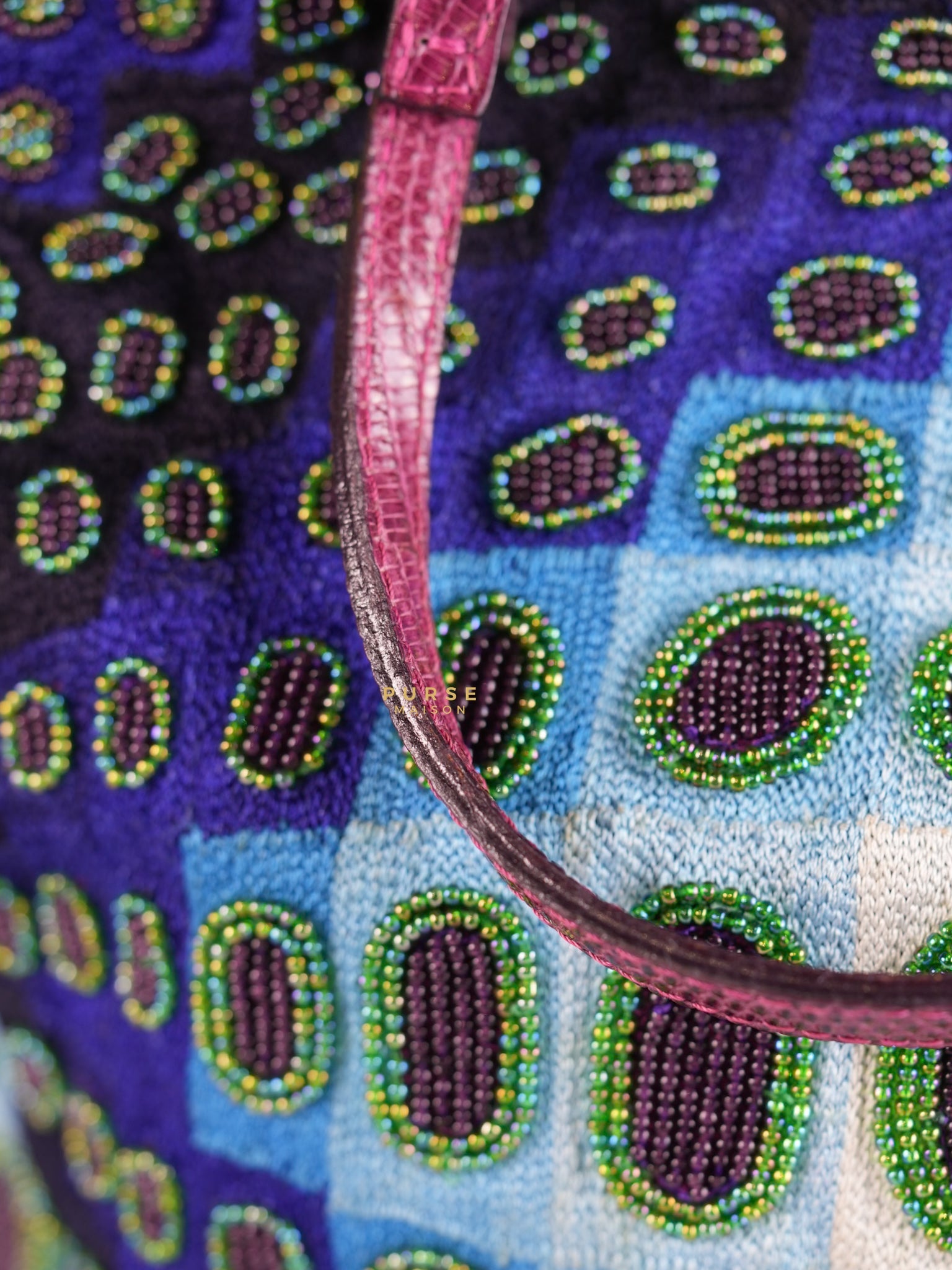 Victor Vasarely Beaded Embroidered Tote Bag | Purse Maison Luxury Bags Shop