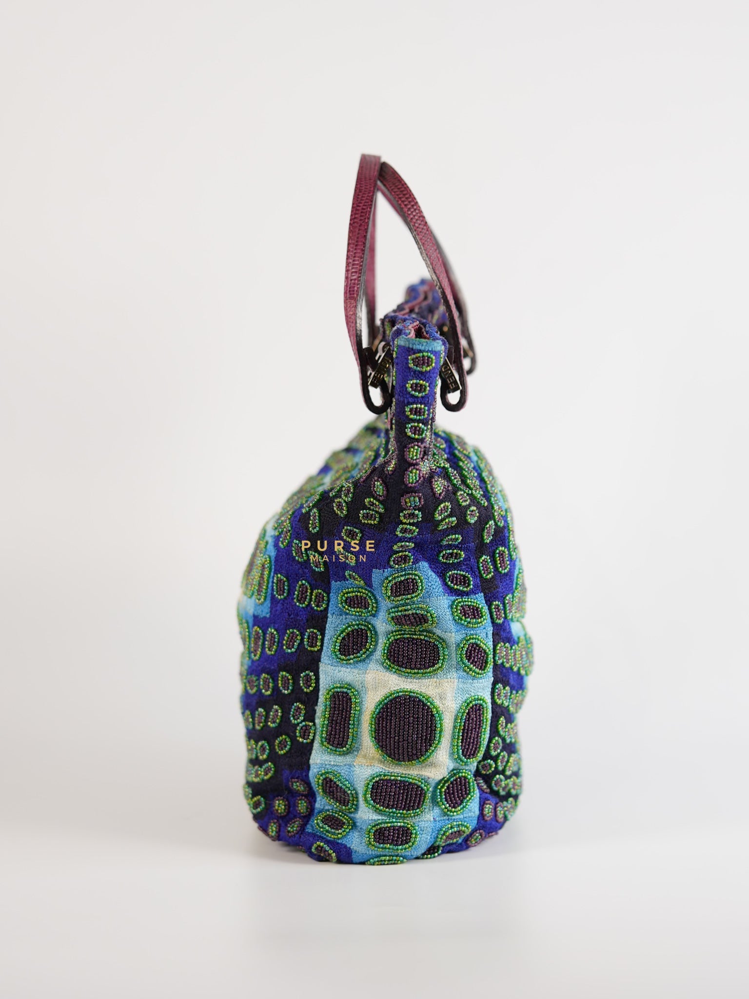 Victor Vasarely Beaded Embroidered Tote Bag | Purse Maison Luxury Bags Shop