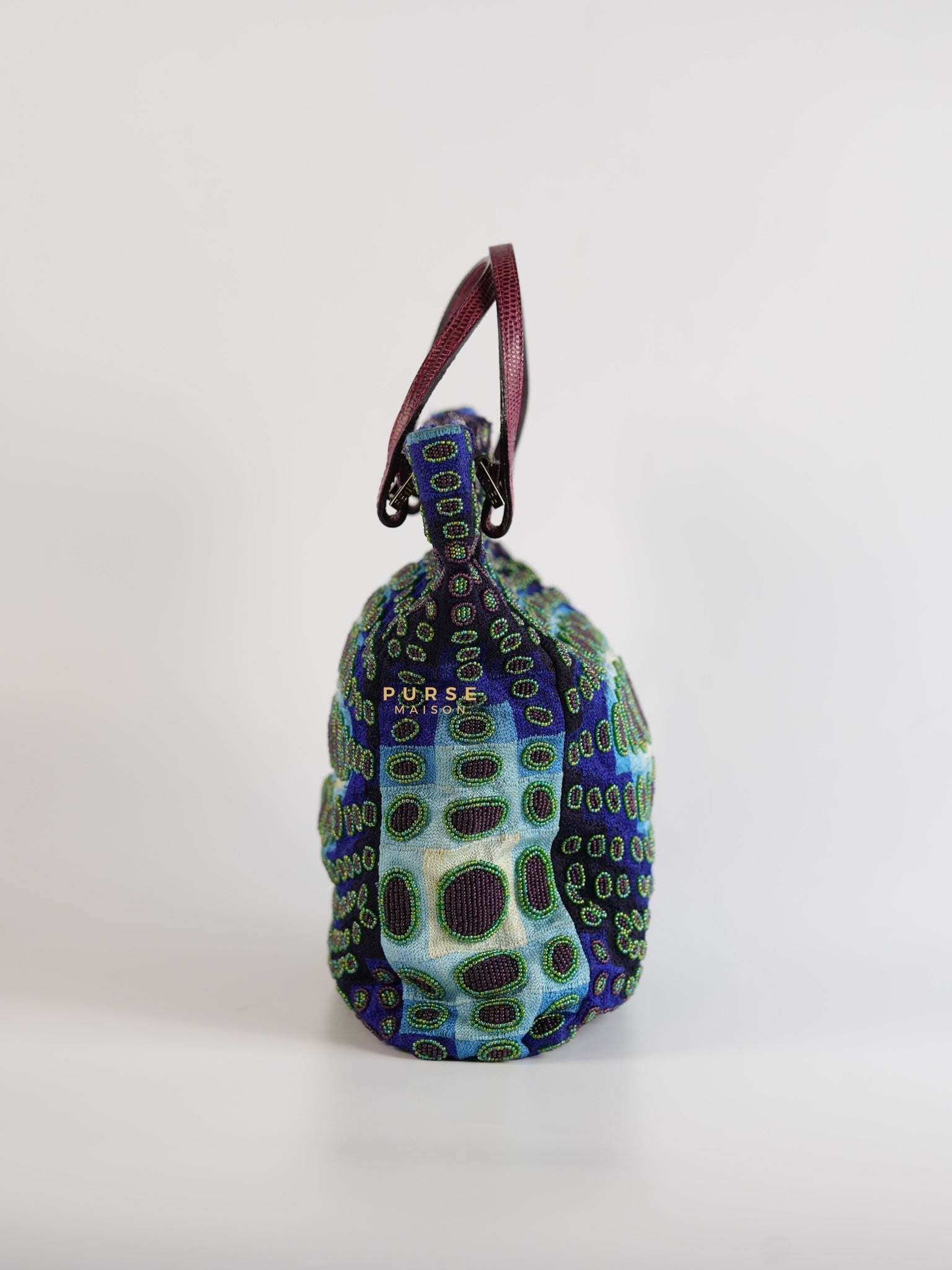 Victor Vasarely Beaded Embroidered Tote Bag | Purse Maison Luxury Bags Shop