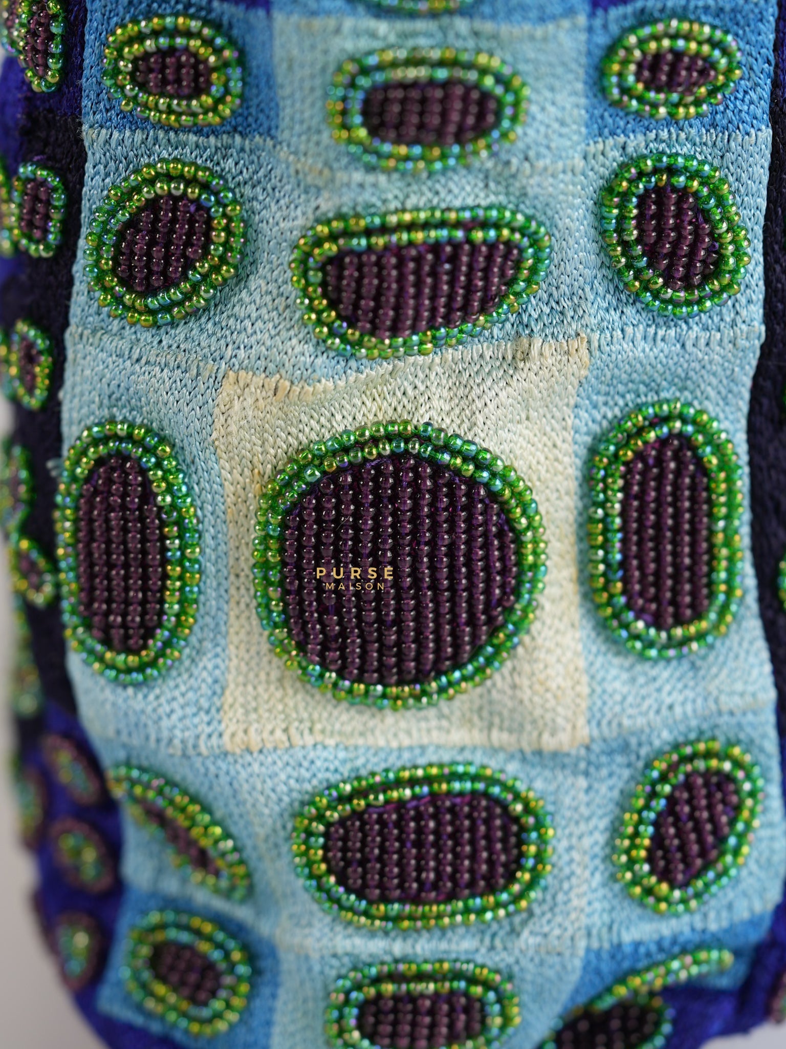 Victor Vasarely Beaded Embroidered Tote Bag | Purse Maison Luxury Bags Shop