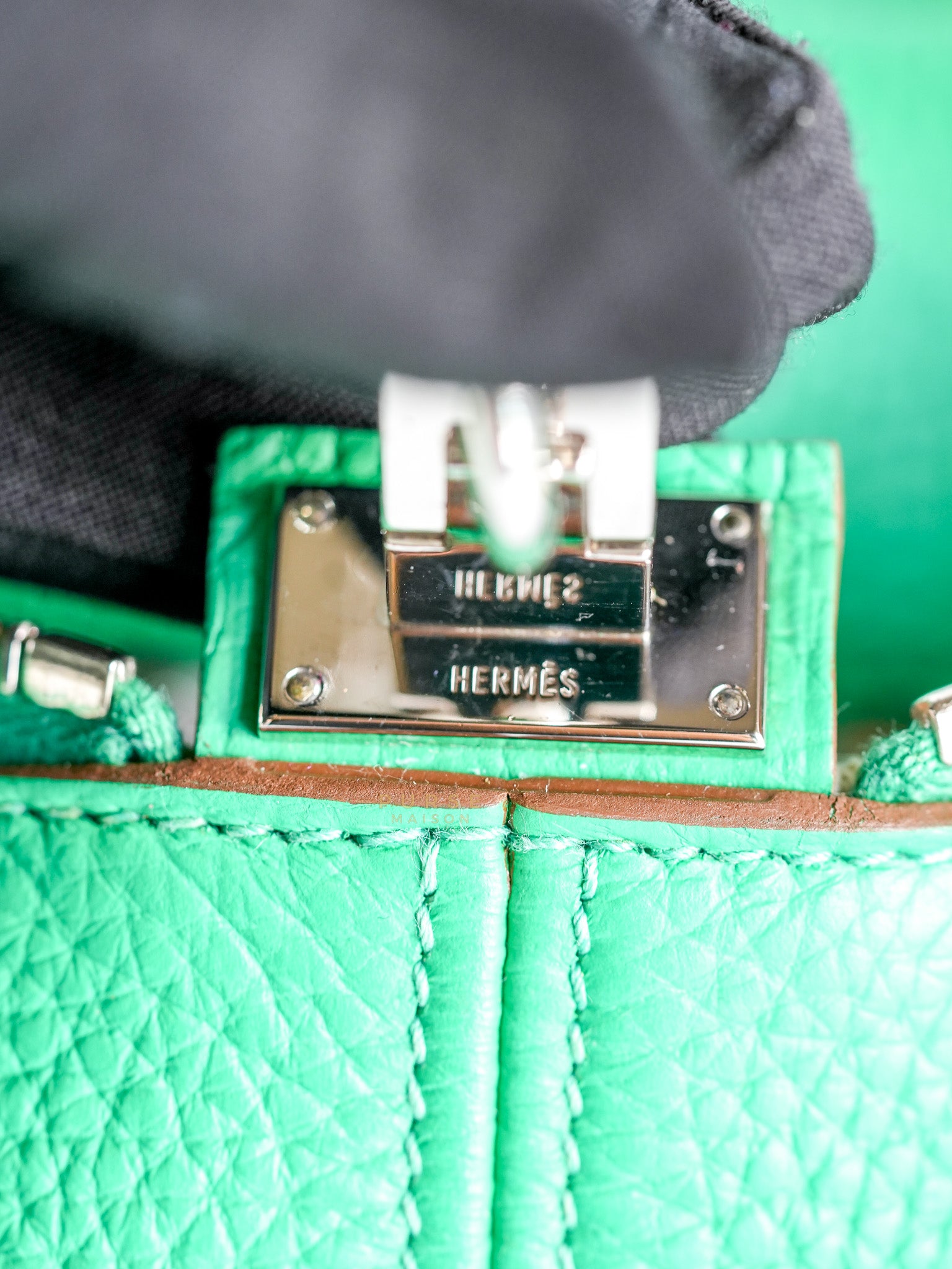 Victoria II 35 in Bambou Clemence Leather Stamp P Square (2012) | Purse Maison Luxury Bags Shop