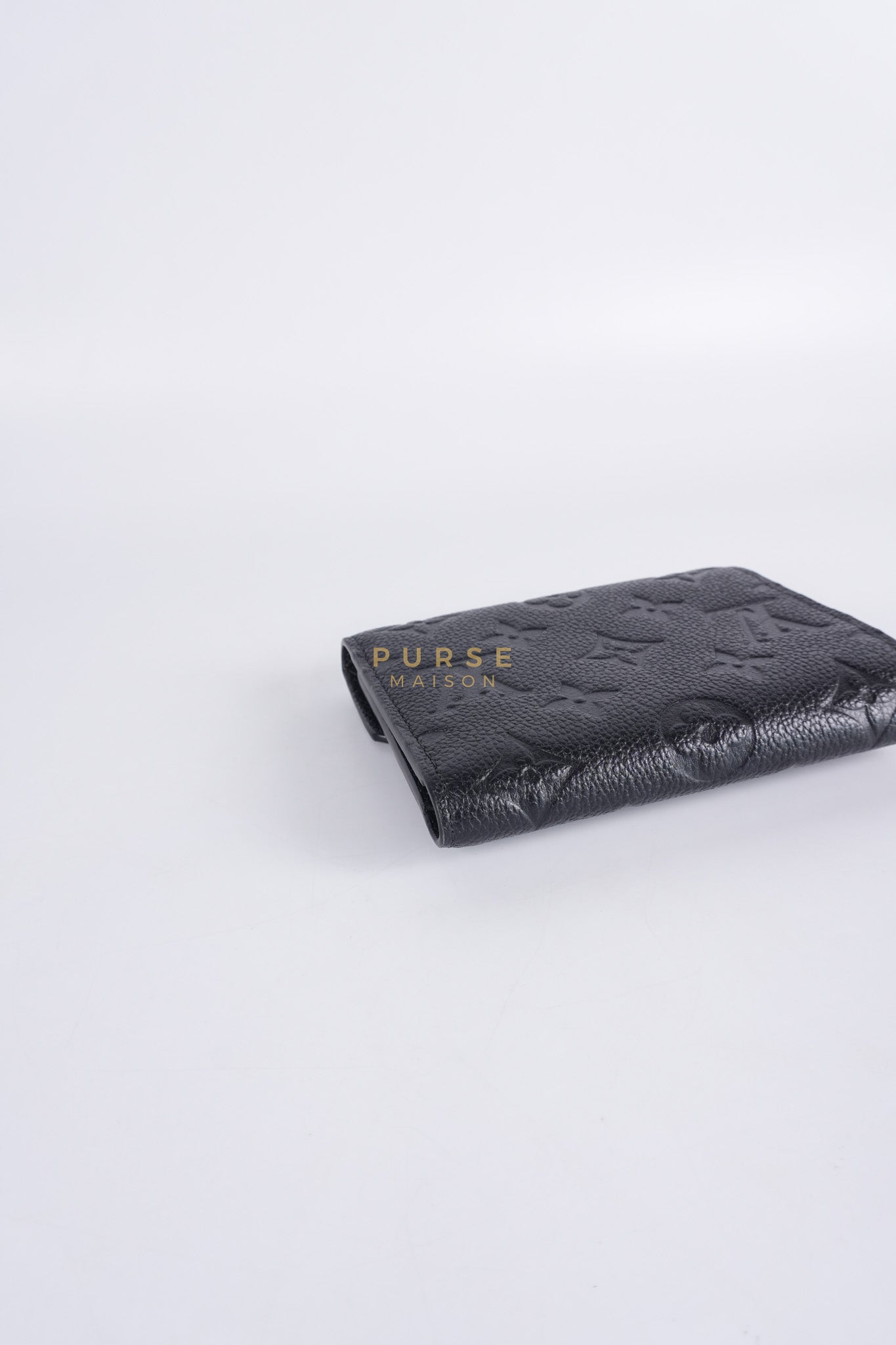 Victorine Tri-fold Wallet in Black Monogram Empreinte Leather Microchip | Purse Maison Luxury Bags Shop