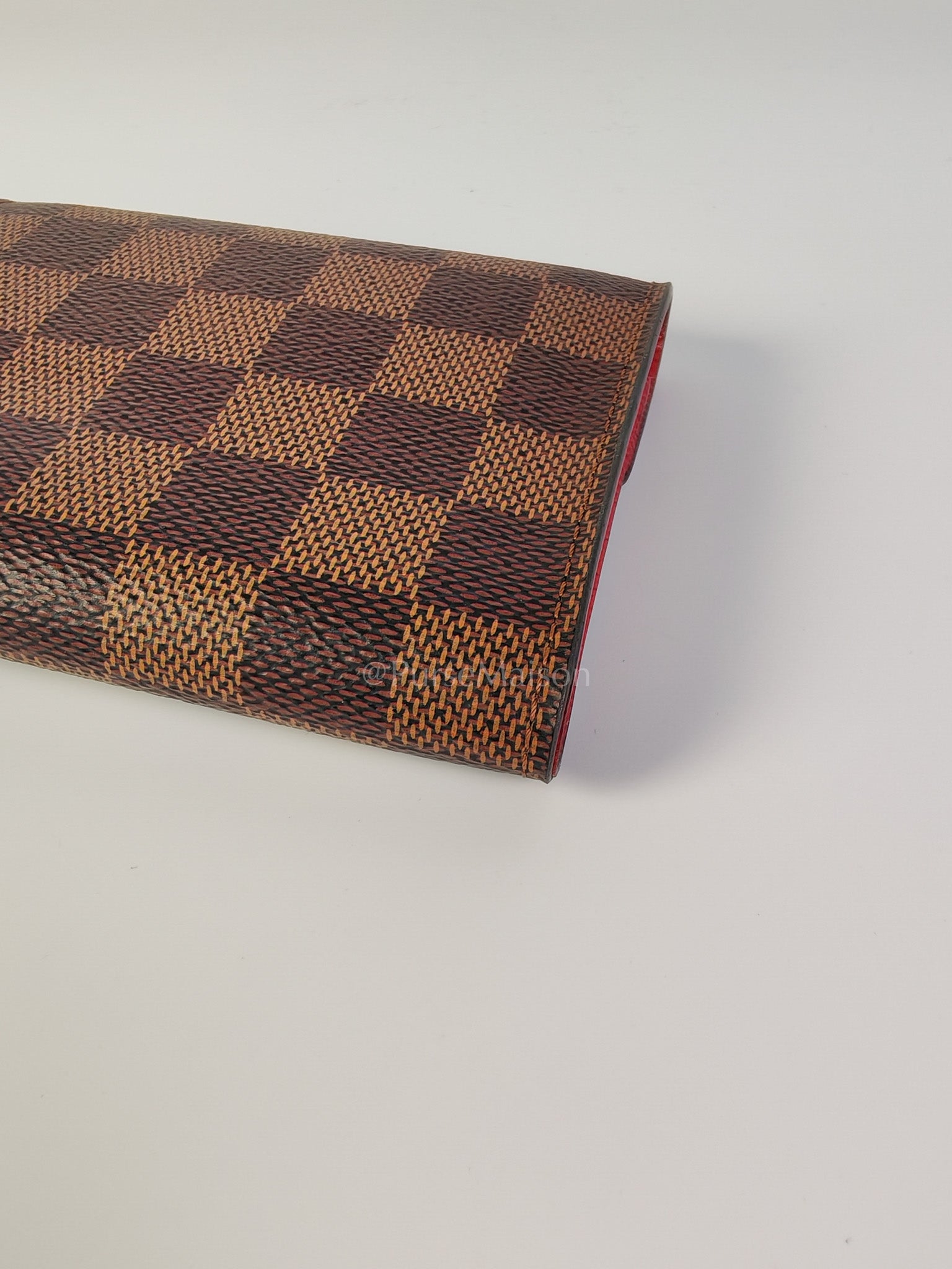 Victorine Wallet in Damier Ebene Canvas and Red Interior (Date Code: MI0241) | Purse Maison Luxury Bags Shop