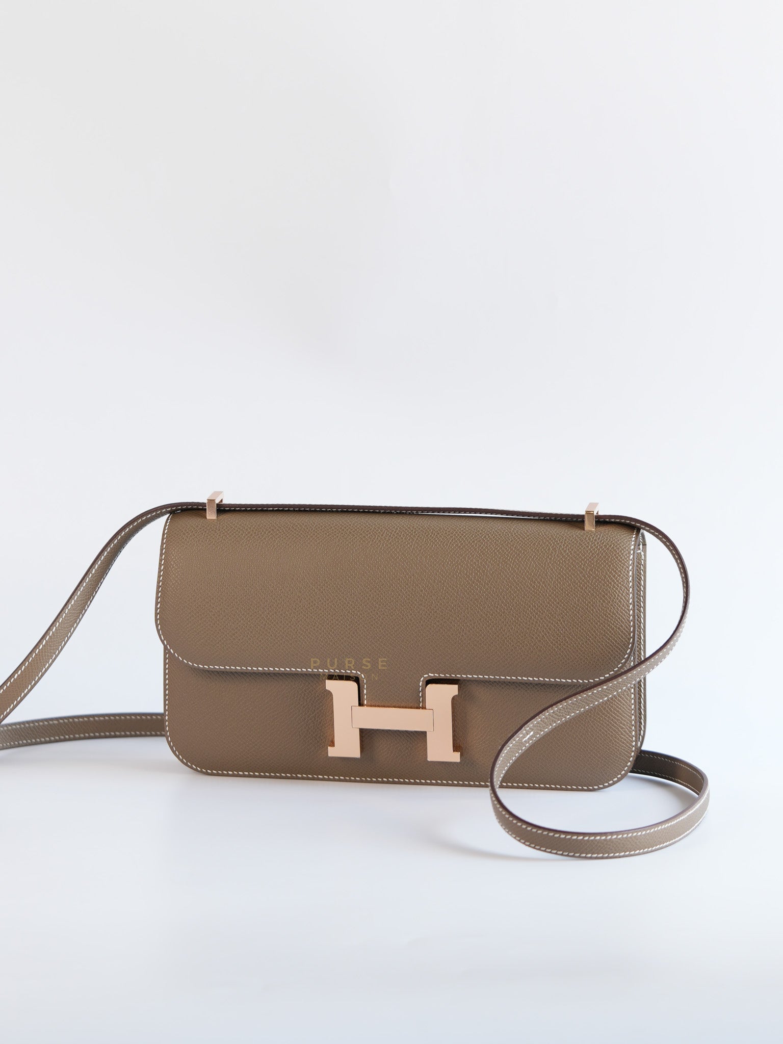 Constance Elan Etoupe in Epsom Leather and Rosegold Hardware Stamp W (2024)