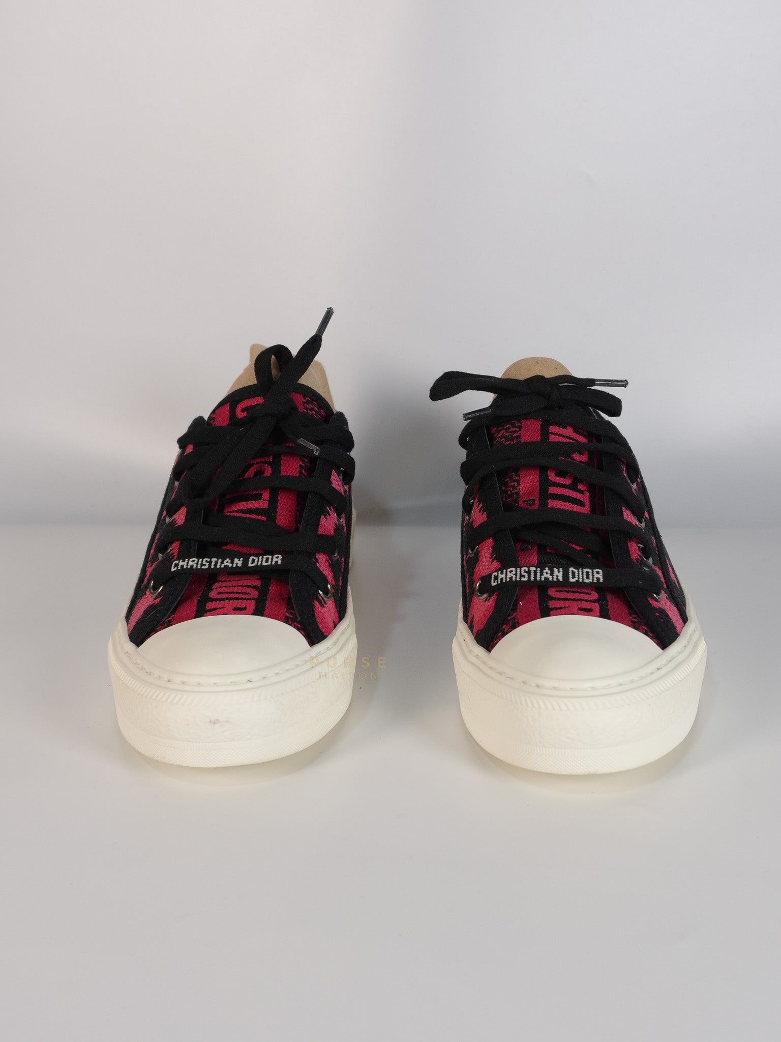 Walk'N Dior Black Pink Leopard Low Top Trainer Sneaker 38.5 EU (24cm)