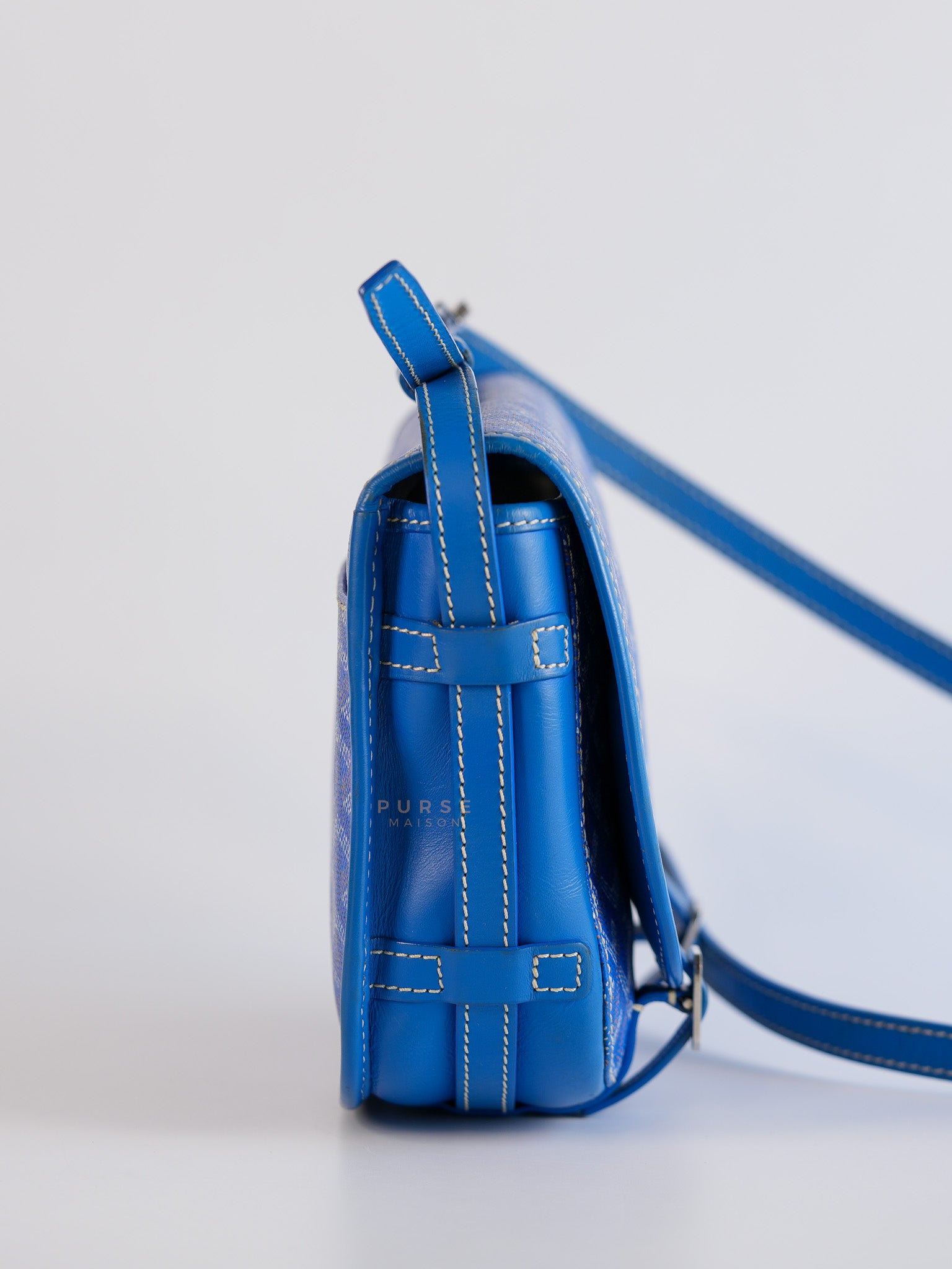 Belvedere PM in Blue Goyardine Canvas