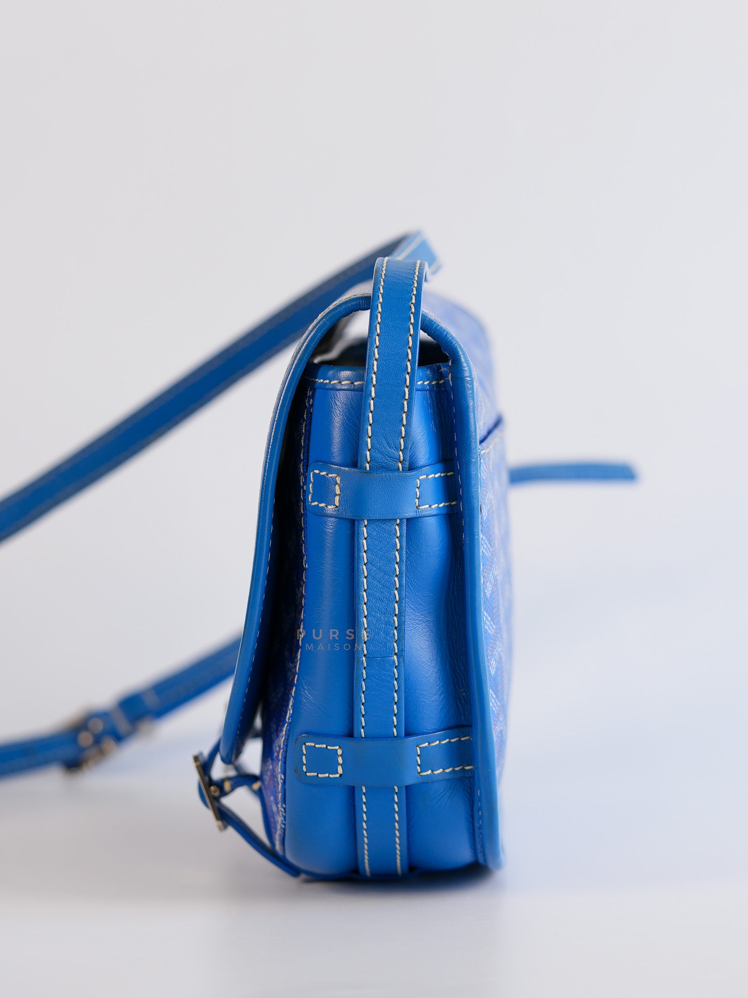Belvedere PM in Blue Goyardine Canvas