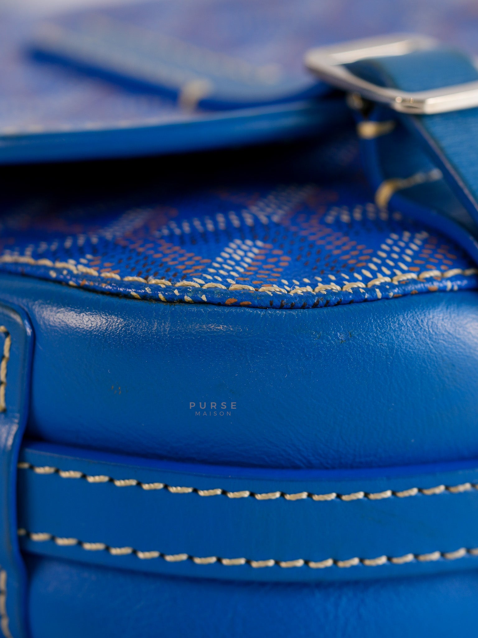 Belvedere PM in Blue Goyardine Canvas