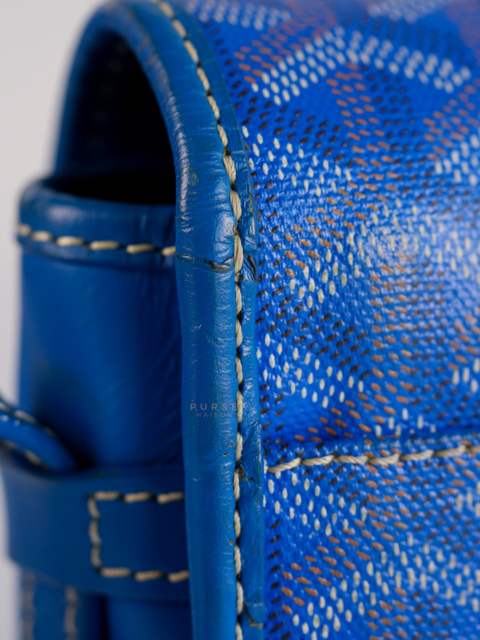 Belvedere PM in Blue Goyardine Canvas