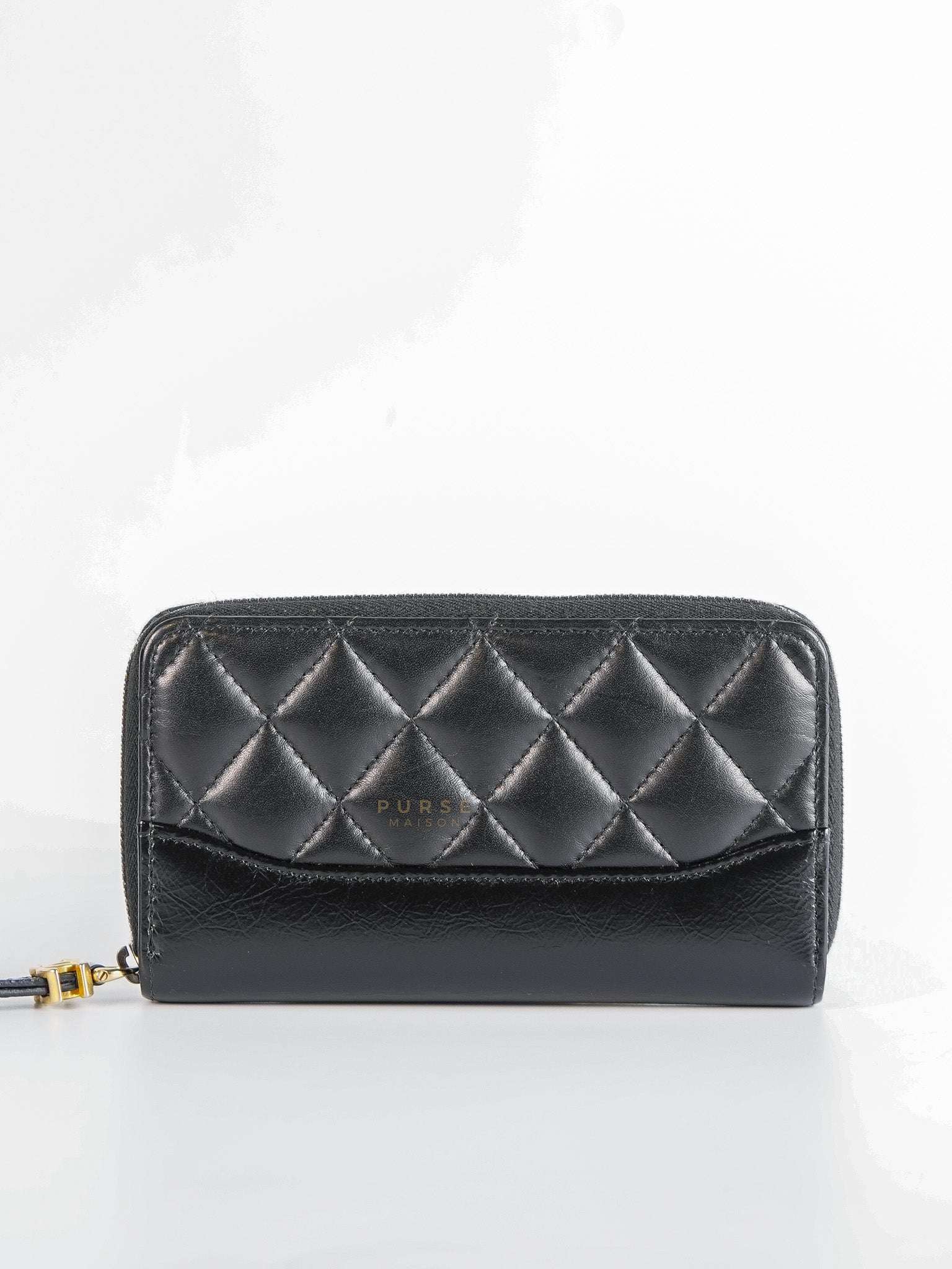 Gabrielle Zipped Coin Purse Wallet in Aged Gold Hardware Series 25