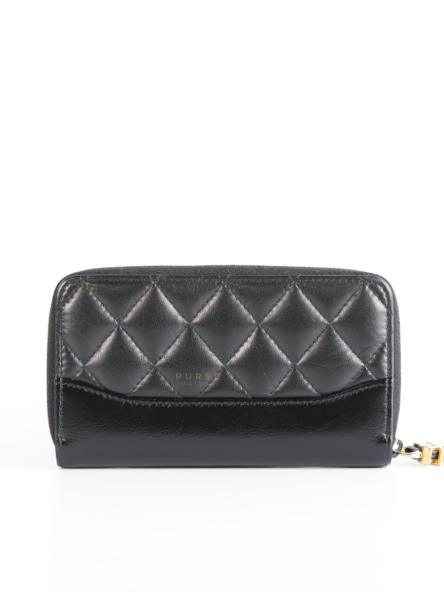 Gabrielle Zipped Coin Purse Wallet in Aged Gold Hardware Series 25