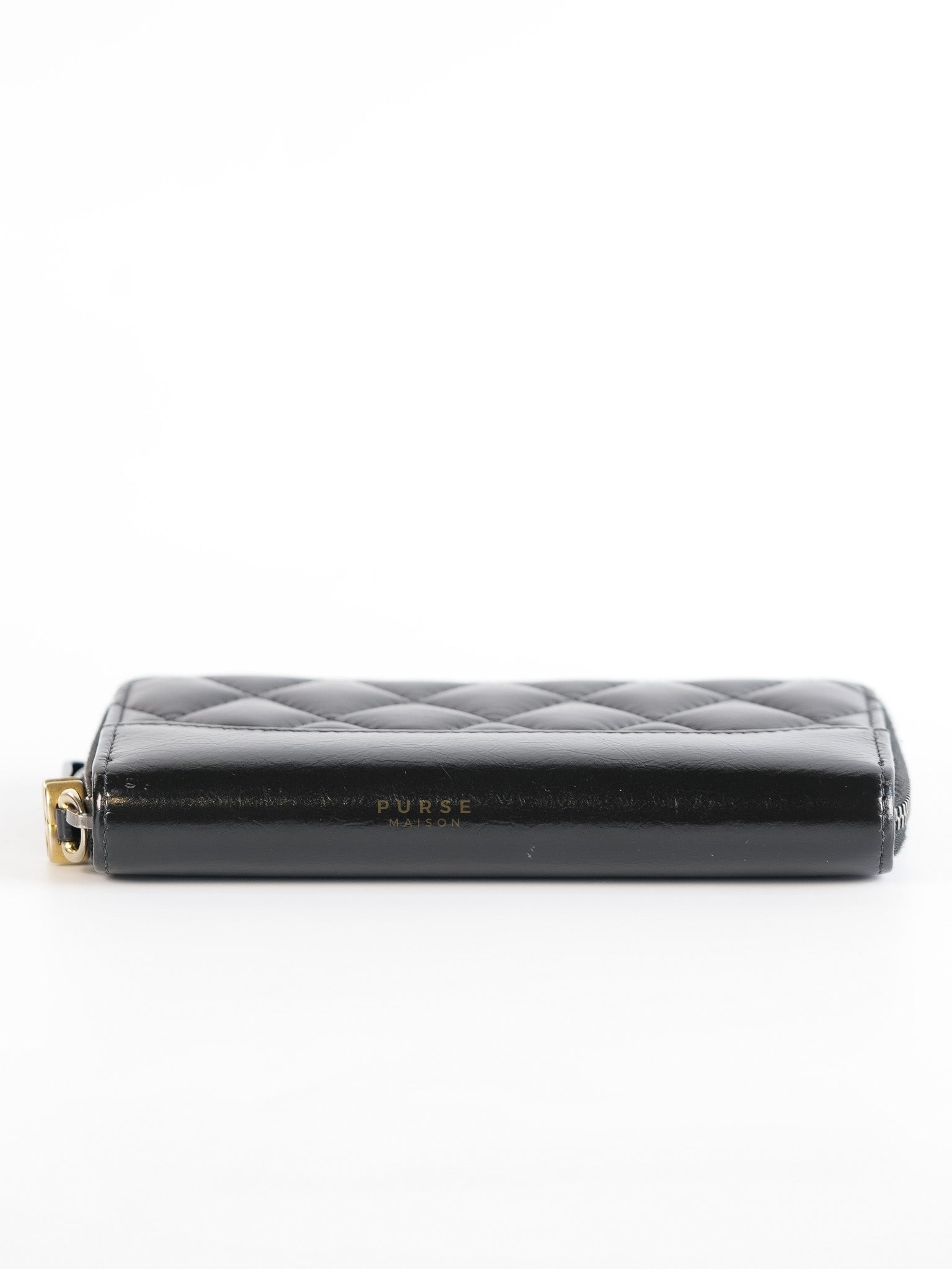 Gabrielle Zipped Coin Purse Wallet in Aged Gold Hardware Series 25