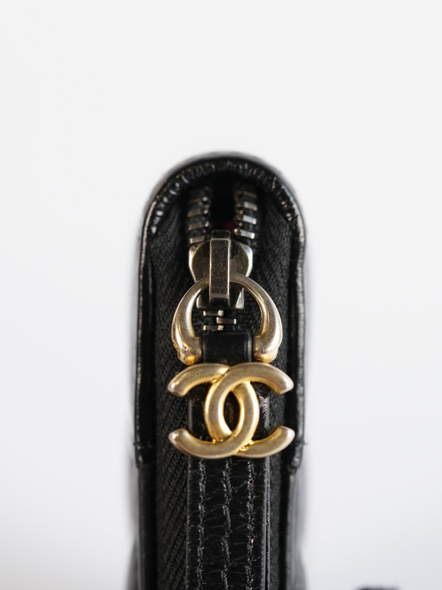 Gabrielle Zipped Coin Purse Wallet in Aged Gold Hardware Series 25