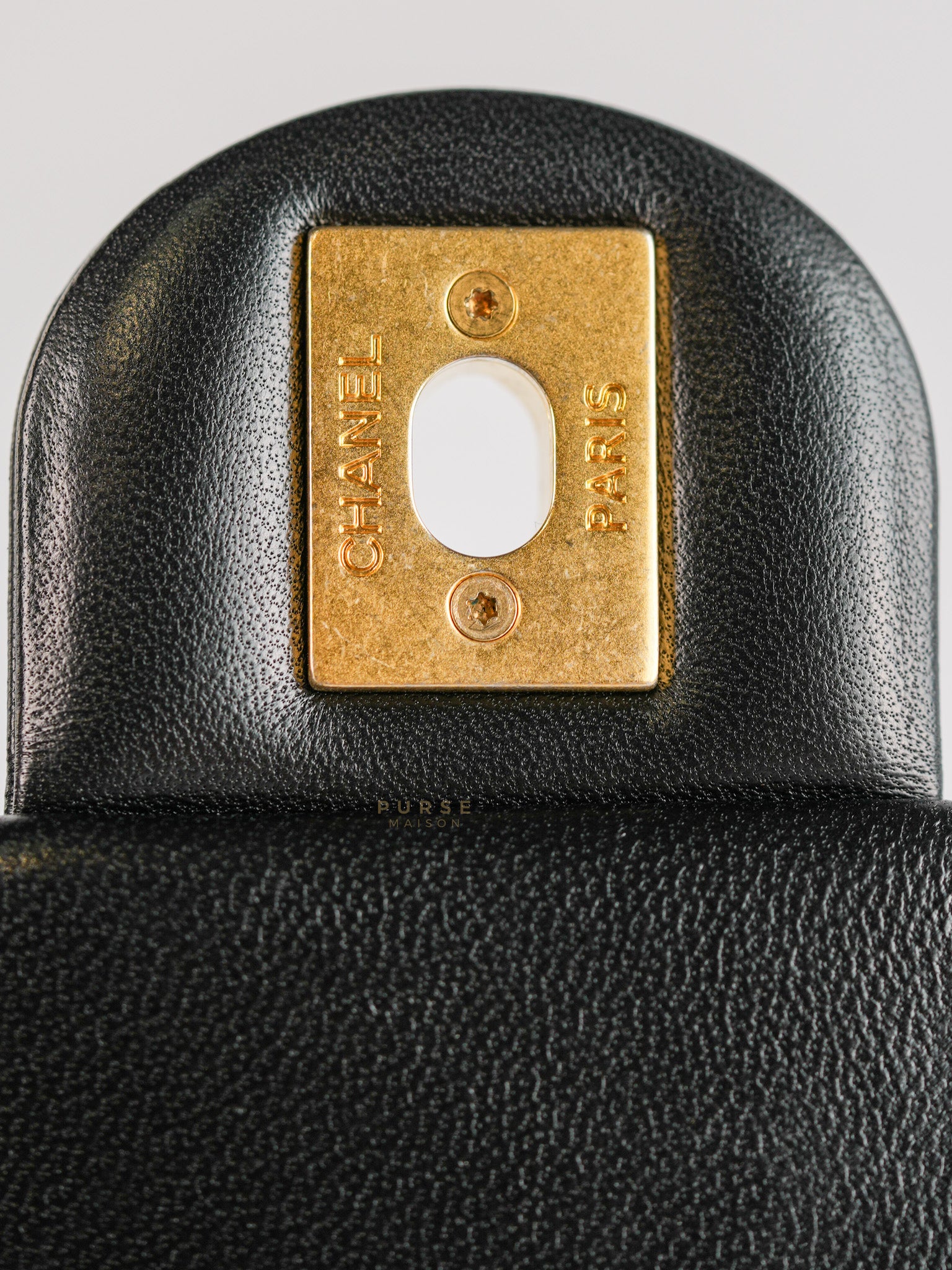 Mini Square Flap Samba Pearl in Lambskin and Aged Gold Hardware Series 31