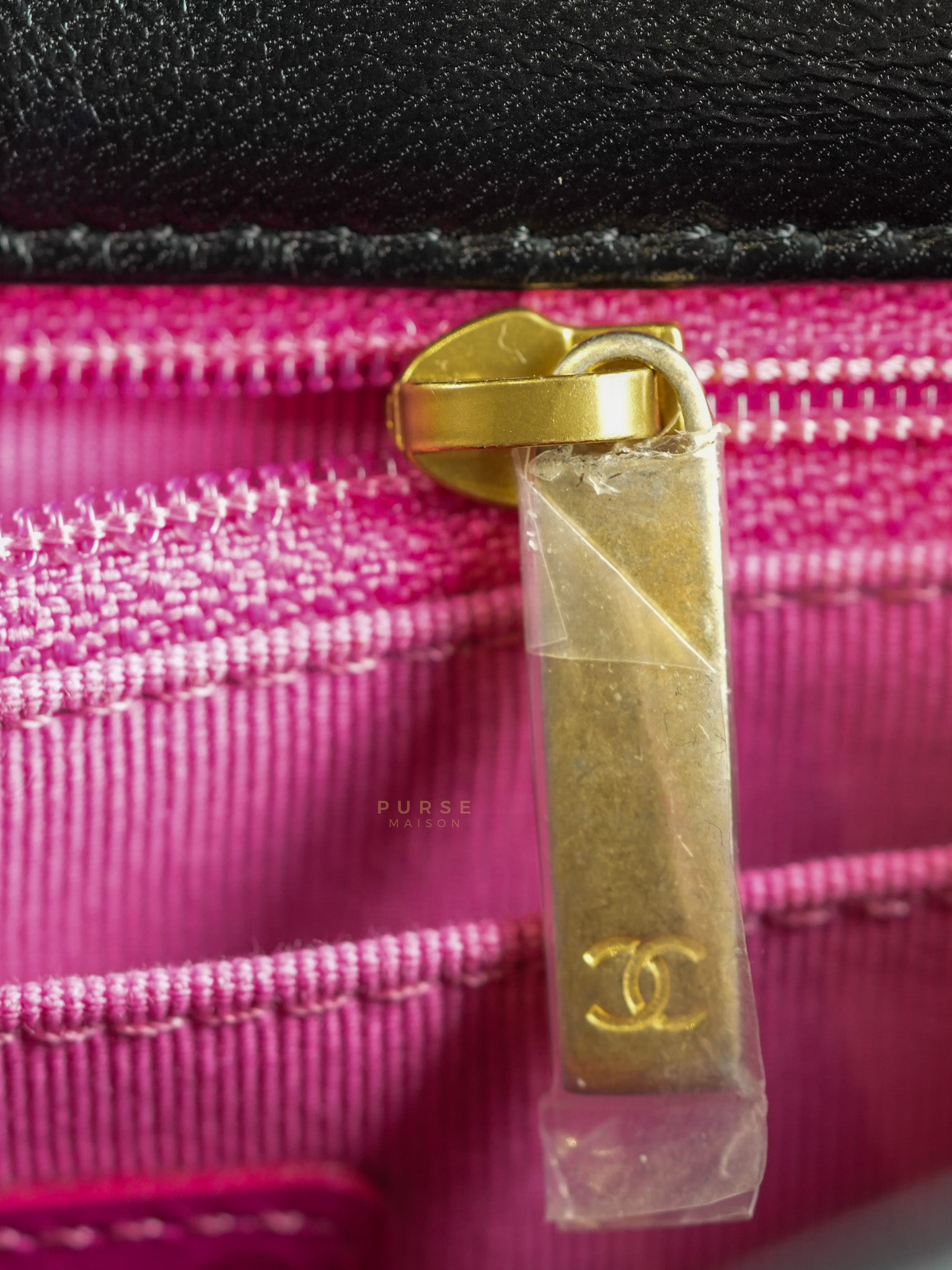 Mini Square Flap Samba Pearl in Lambskin and Aged Gold Hardware Series 31
