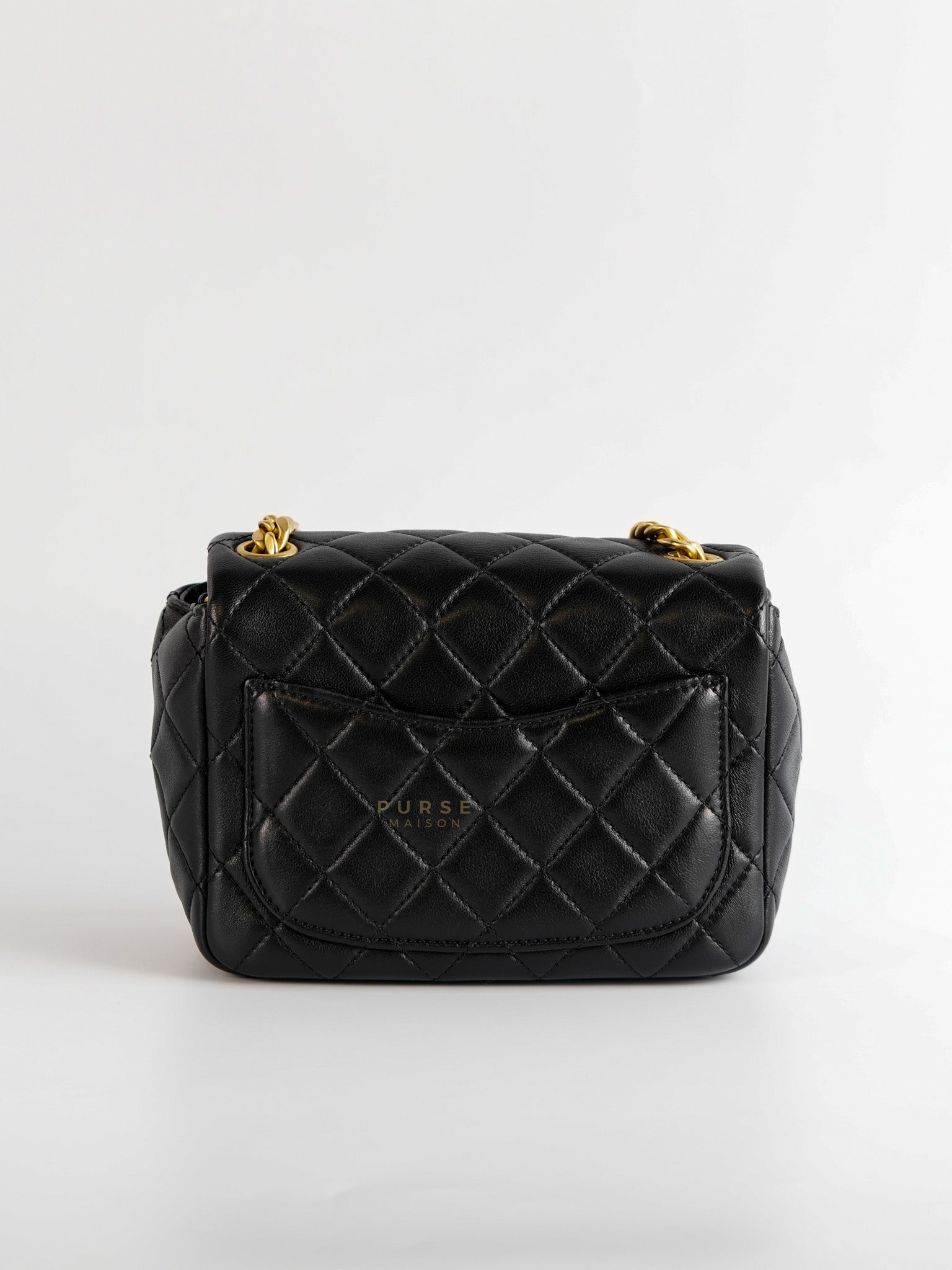 Mini Square Flap Samba Pearl in Lambskin and Aged Gold Hardware Series 31