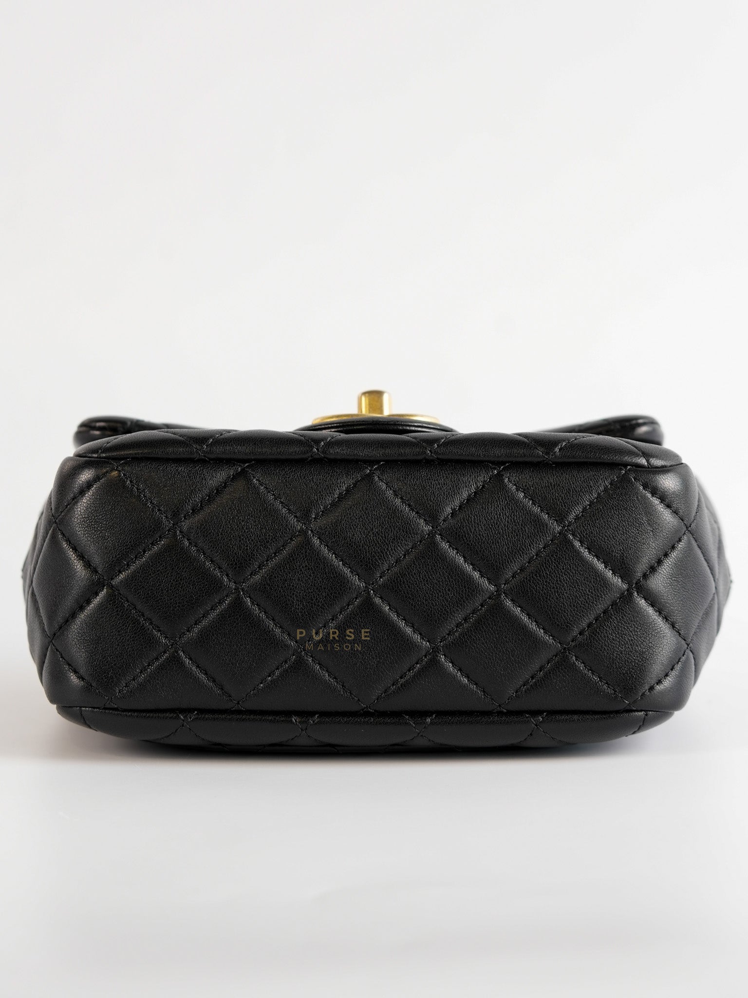 Mini Square Flap Samba Pearl in Lambskin and Aged Gold Hardware Series 31