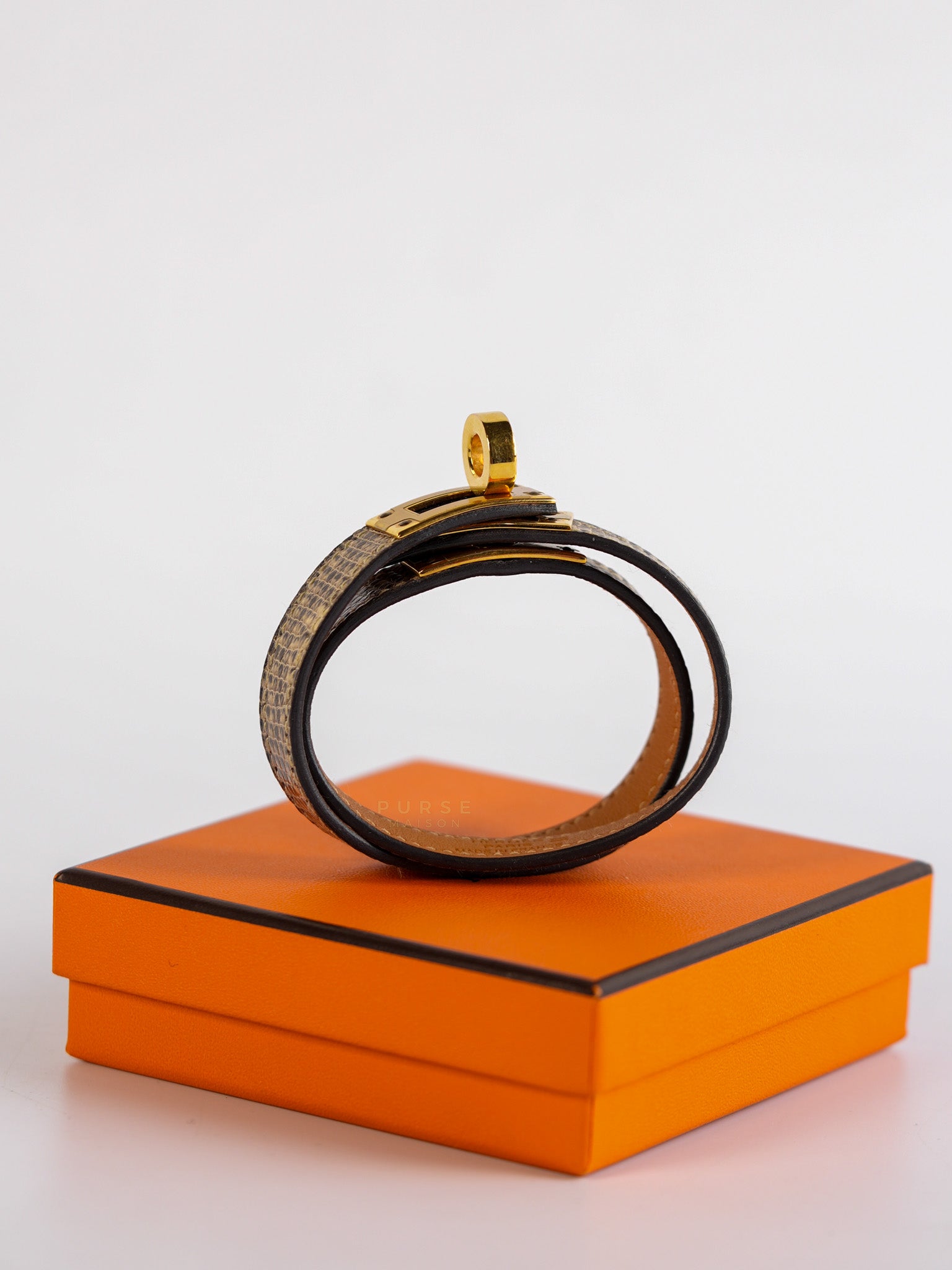 Kelly Lizard Bracelet Gold Hardware(Stamp C)