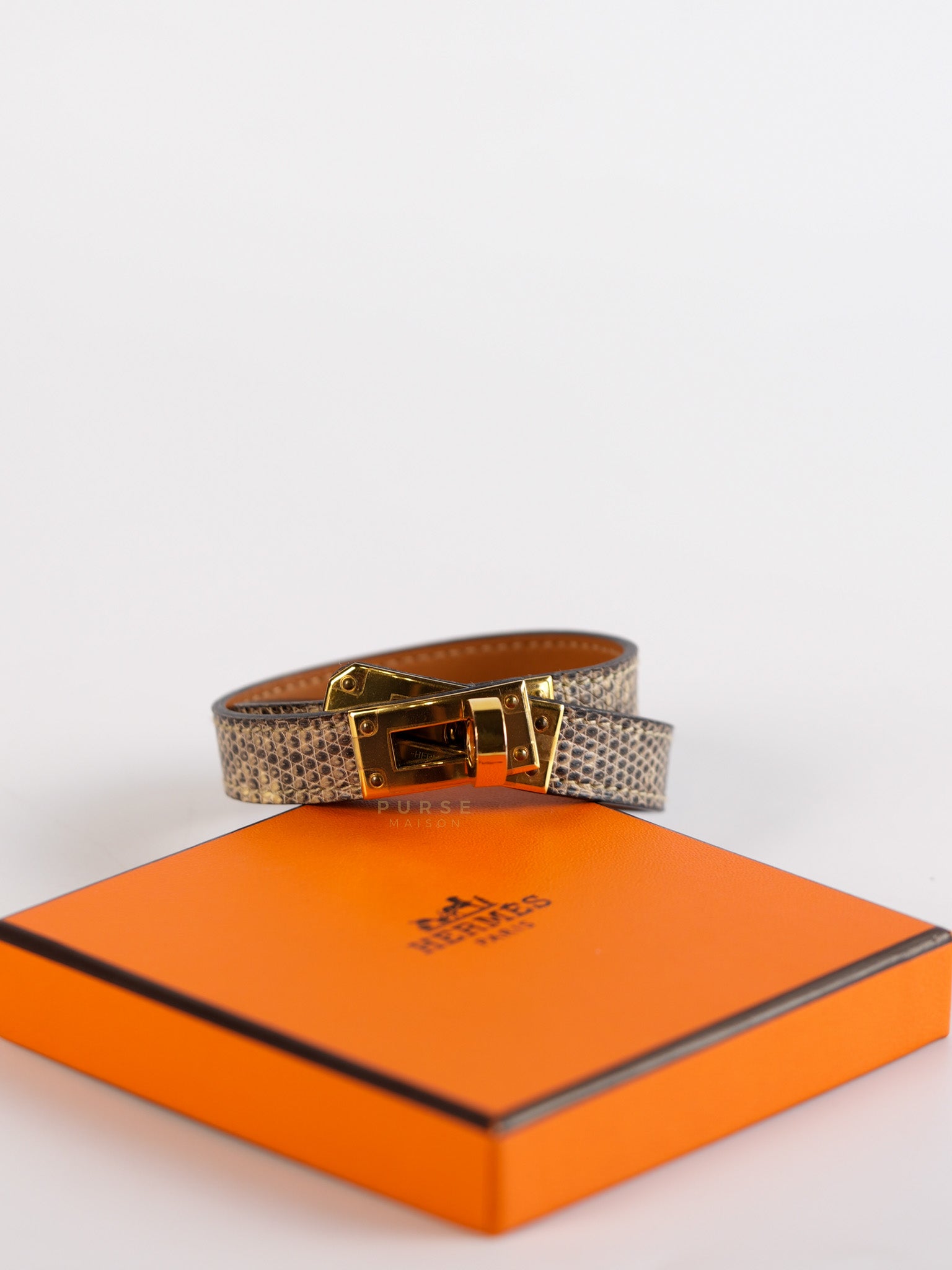 Kelly Lizard Bracelet Gold Hardware(Stamp C)