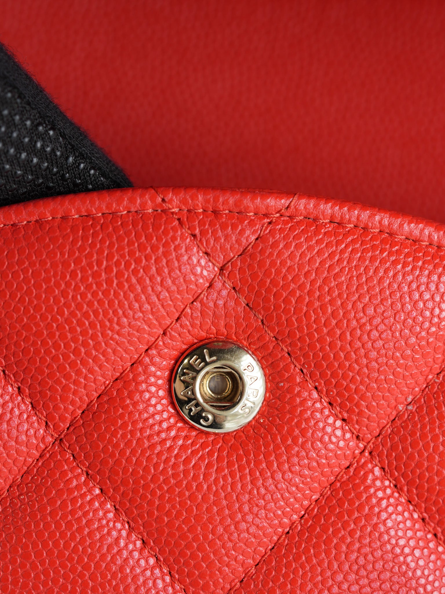 Classic Double Flap Jumbo in Dark Coral Caviar Leather Light Gold Hardware(Series 27)