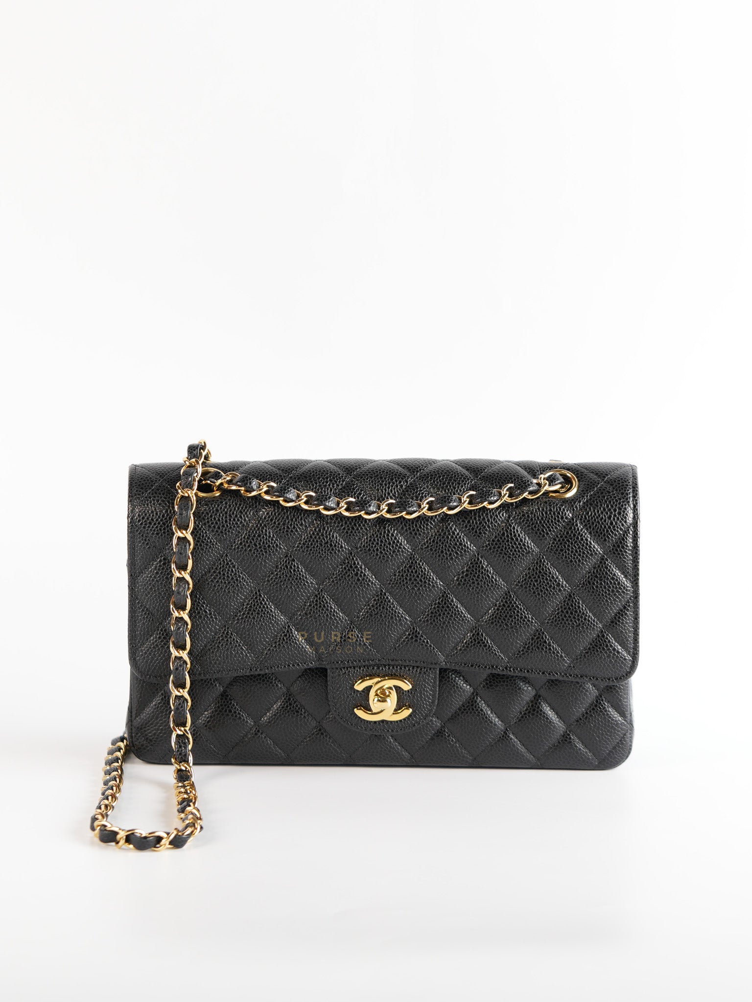 Classic Double Flap Medium in Black Caviar Gold Hardware(Series 23)