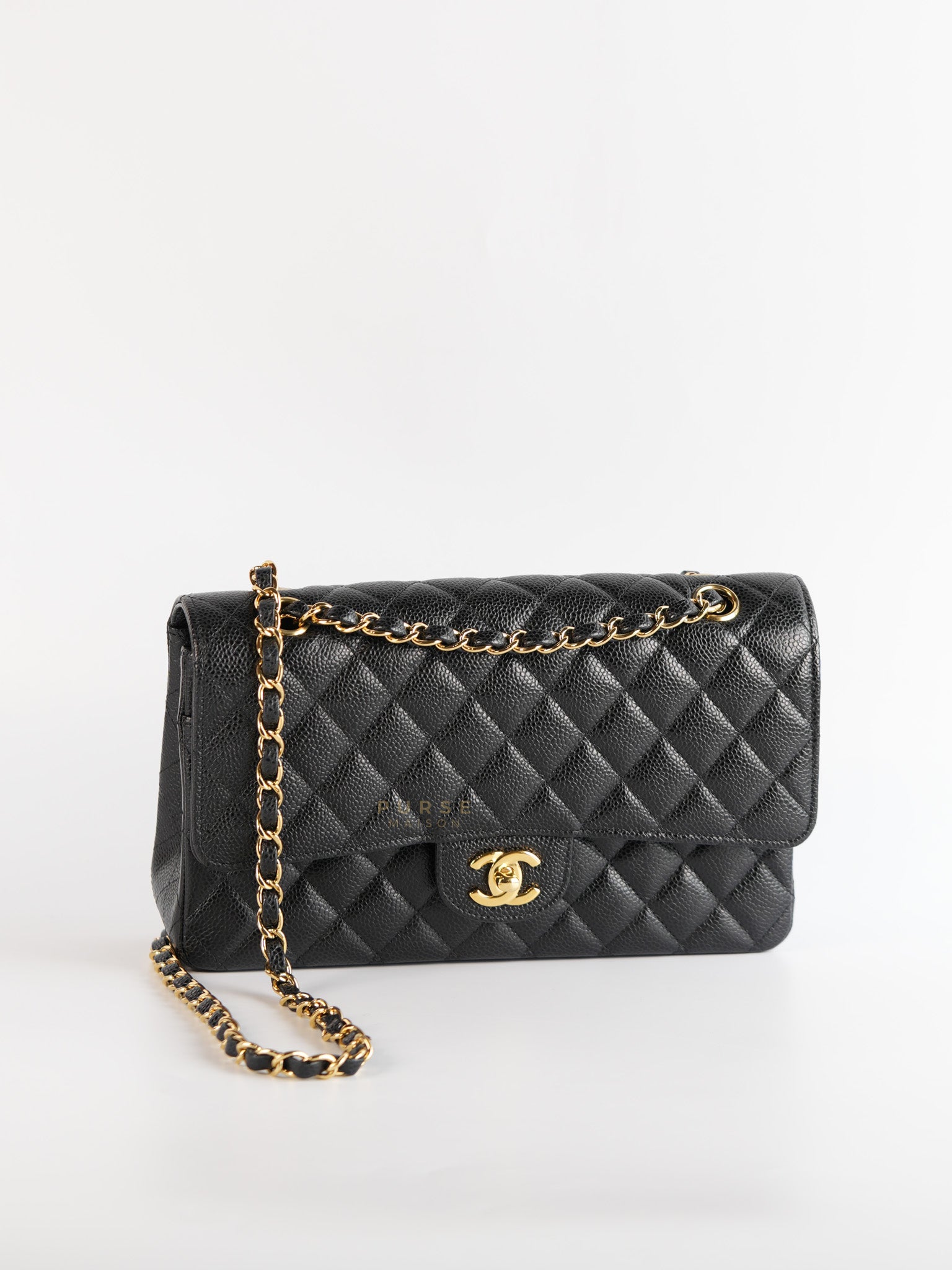 Classic Double Flap Medium in Black Caviar Gold Hardware(Series 23)