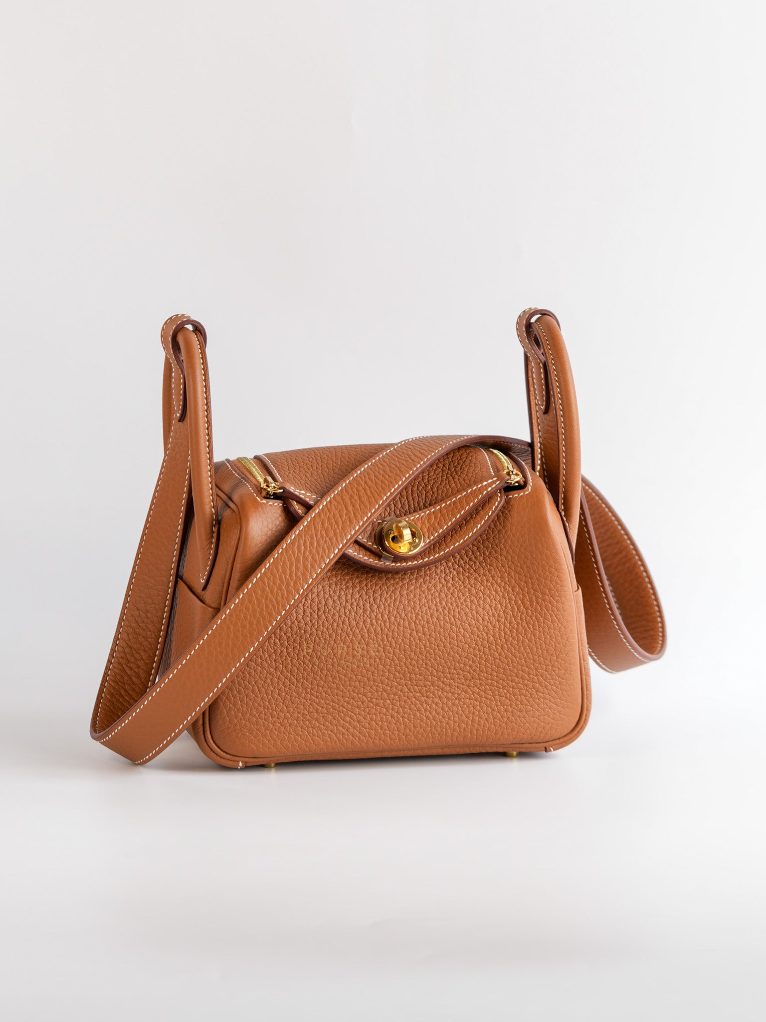 Mini Lindy in Gold Taurillon Clémence Leather with Gold Hardware, Stamp W (2024)