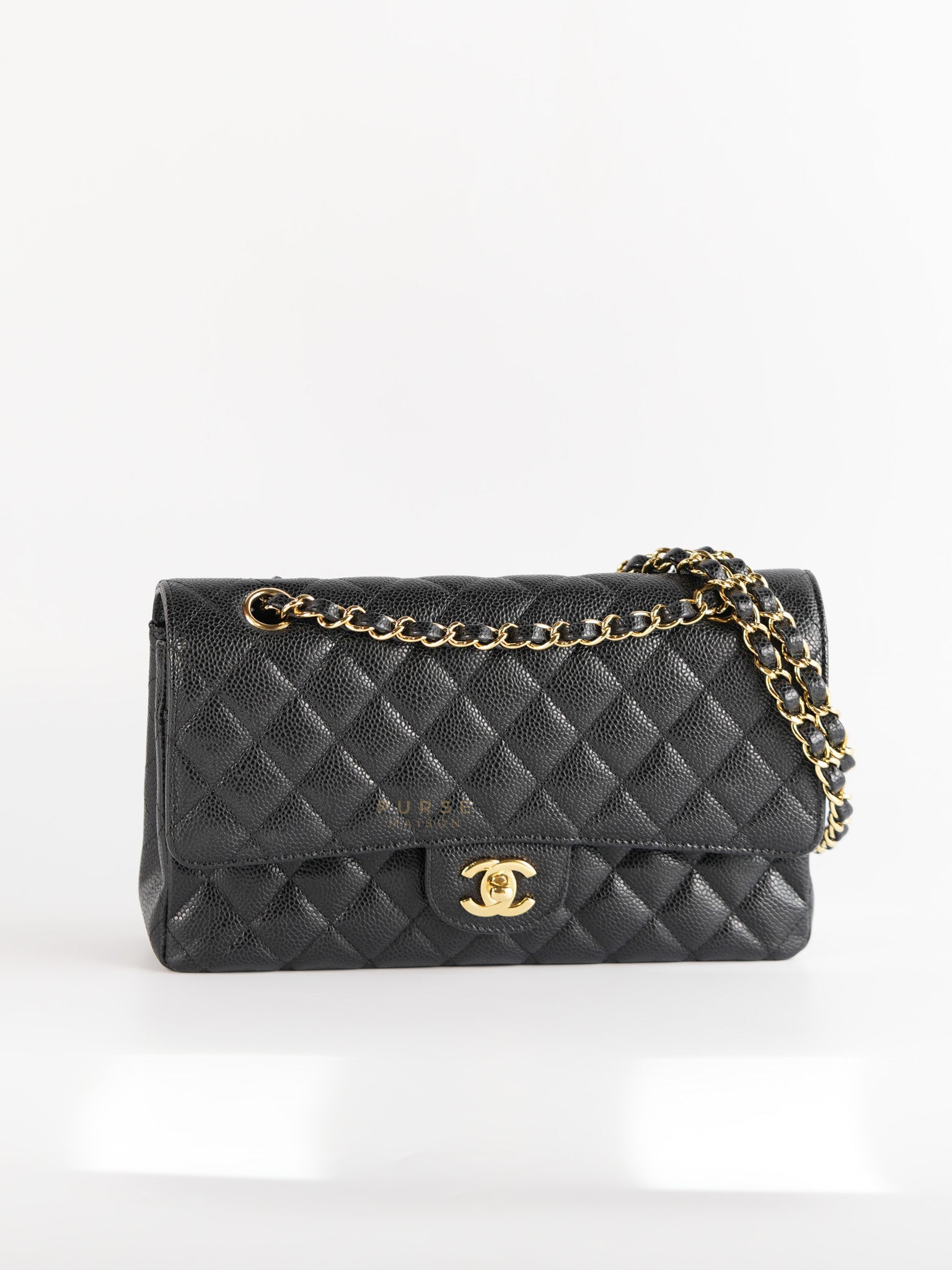 Classic Double Flap Medium in Black Caviar Gold Hardware(Series 22)