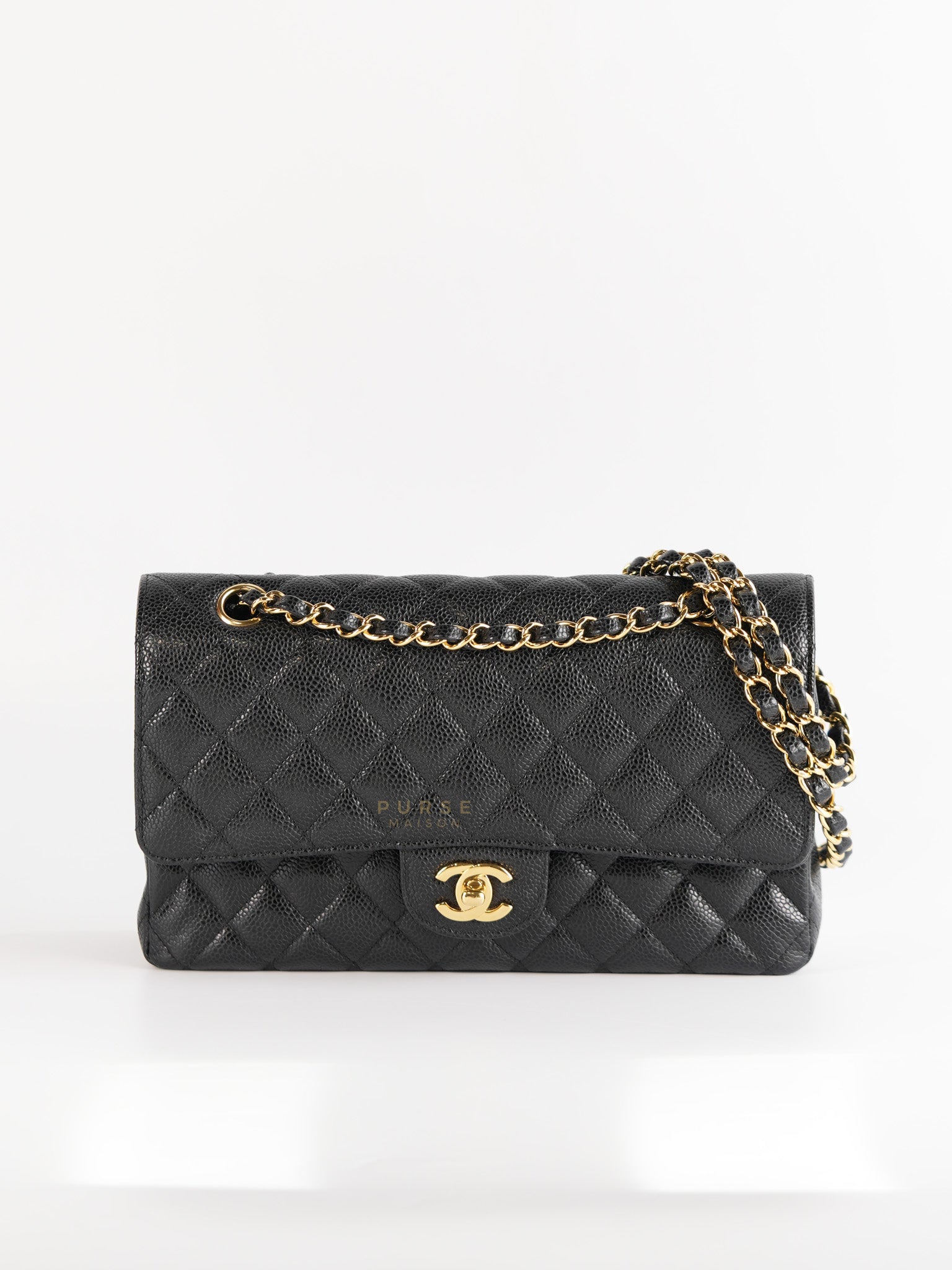 Classic Double Flap Medium in Black Caviar Gold Hardware(Series 22)