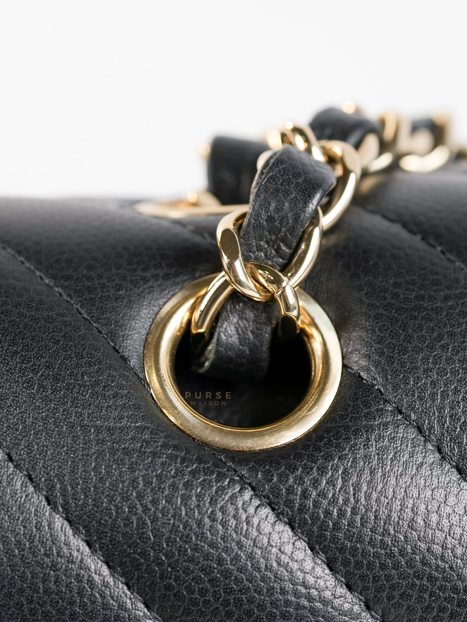 Classic Double Flap Medium Chevron Calfskin Leather and Gold Hardware Series 31