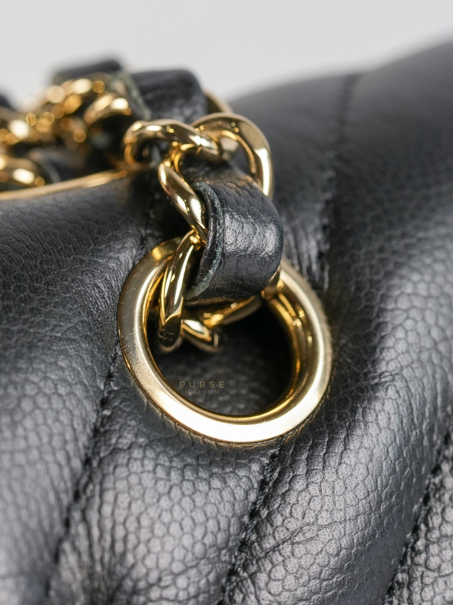 Classic Double Flap Medium Chevron Calfskin Leather and Gold Hardware Series 31