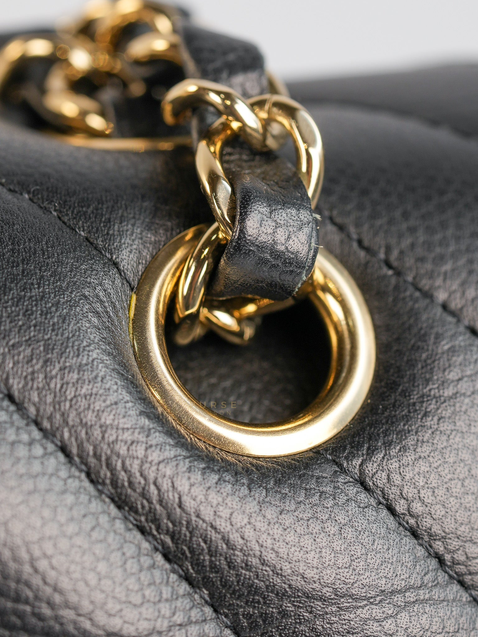 Classic Double Flap Medium Chevron Calfskin Leather and Gold Hardware Series 31