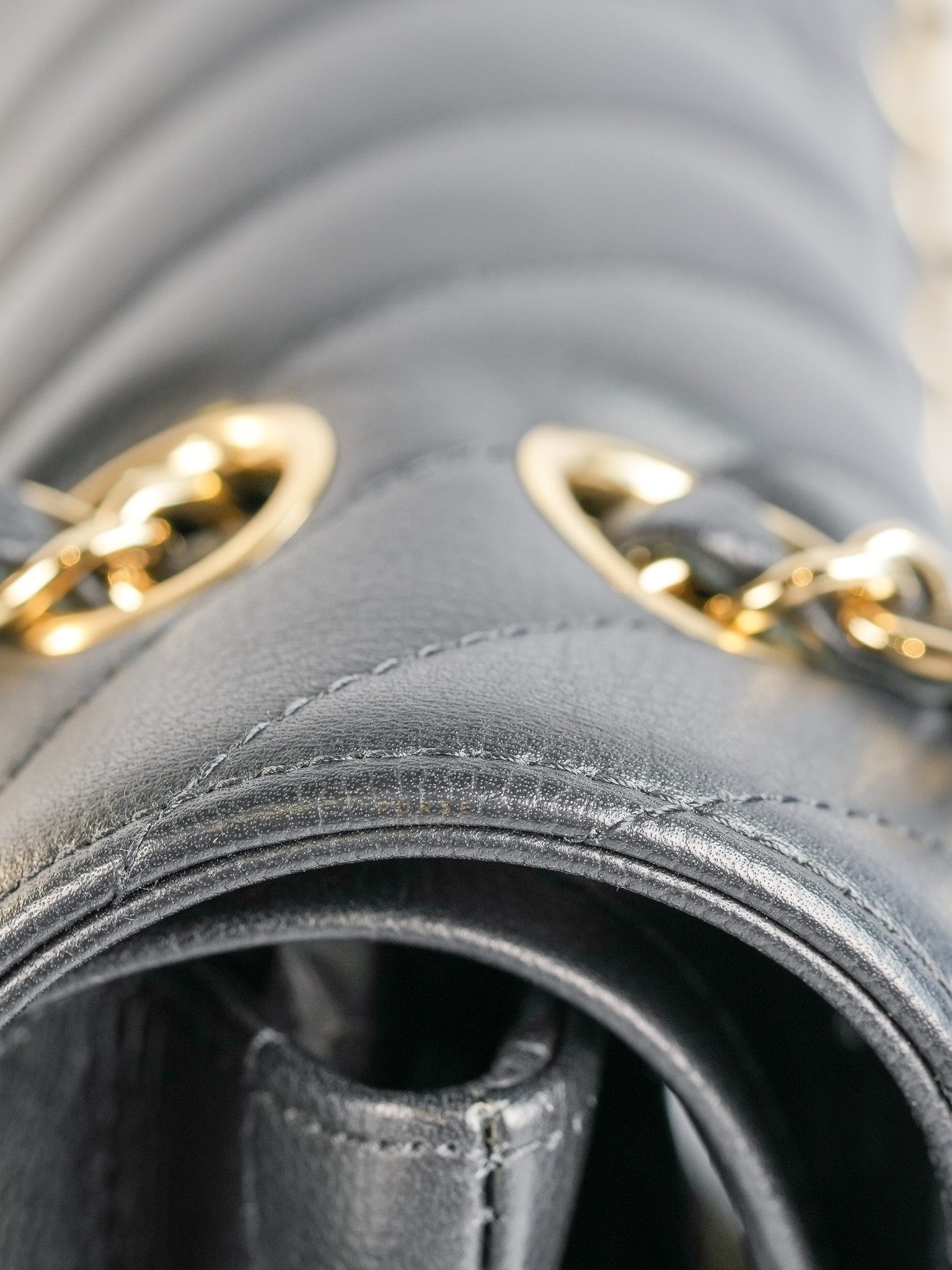 Classic Double Flap Medium Chevron Calfskin Leather and Gold Hardware Series 31