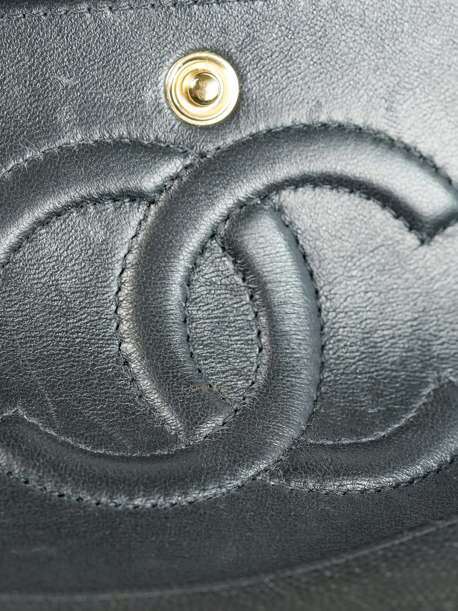 Classic Double Flap Medium Chevron Calfskin Leather and Gold Hardware Series 31