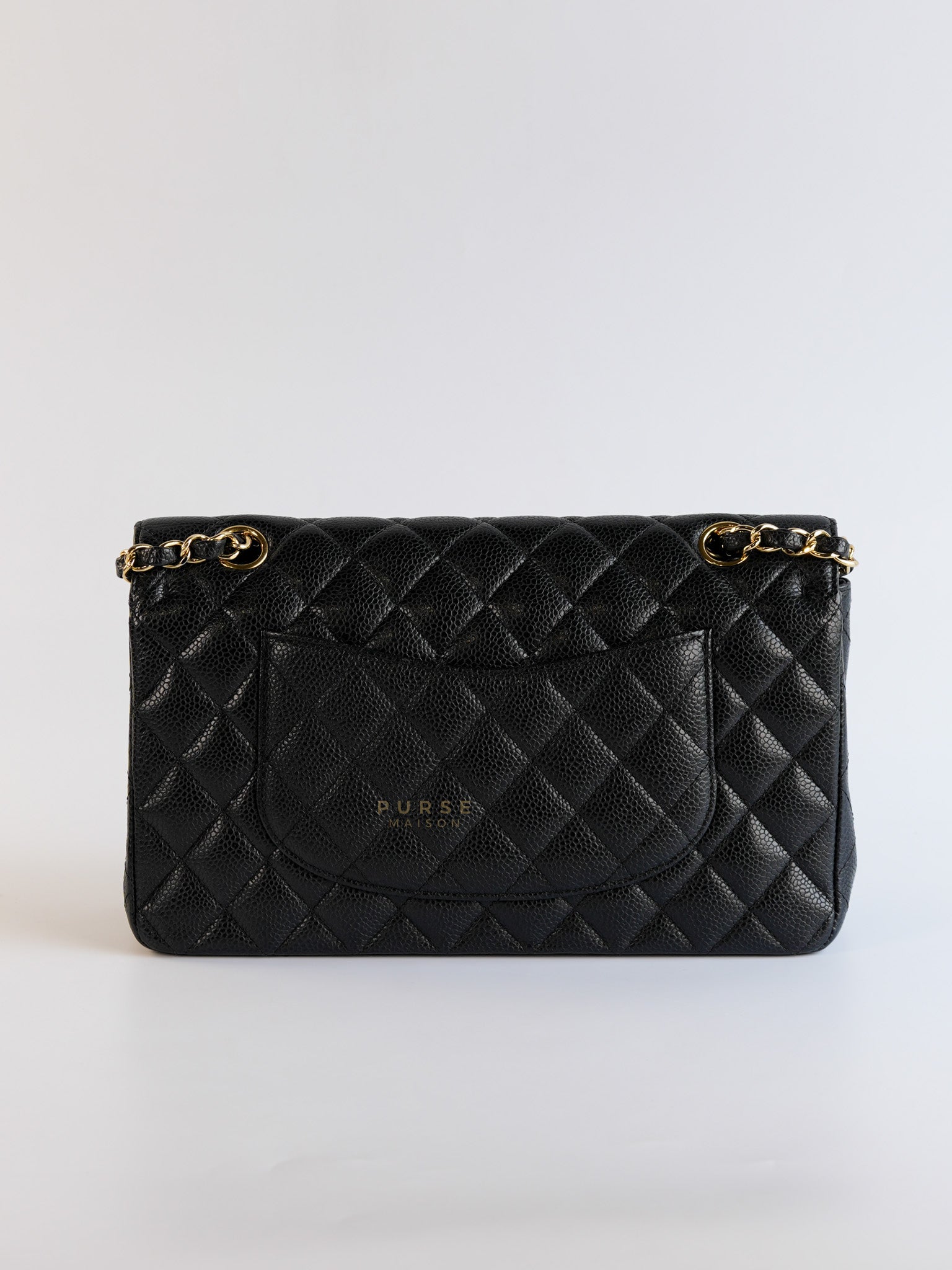 Classic Double Flap in Black Caviar Leather Gold Hardware(Series 13)