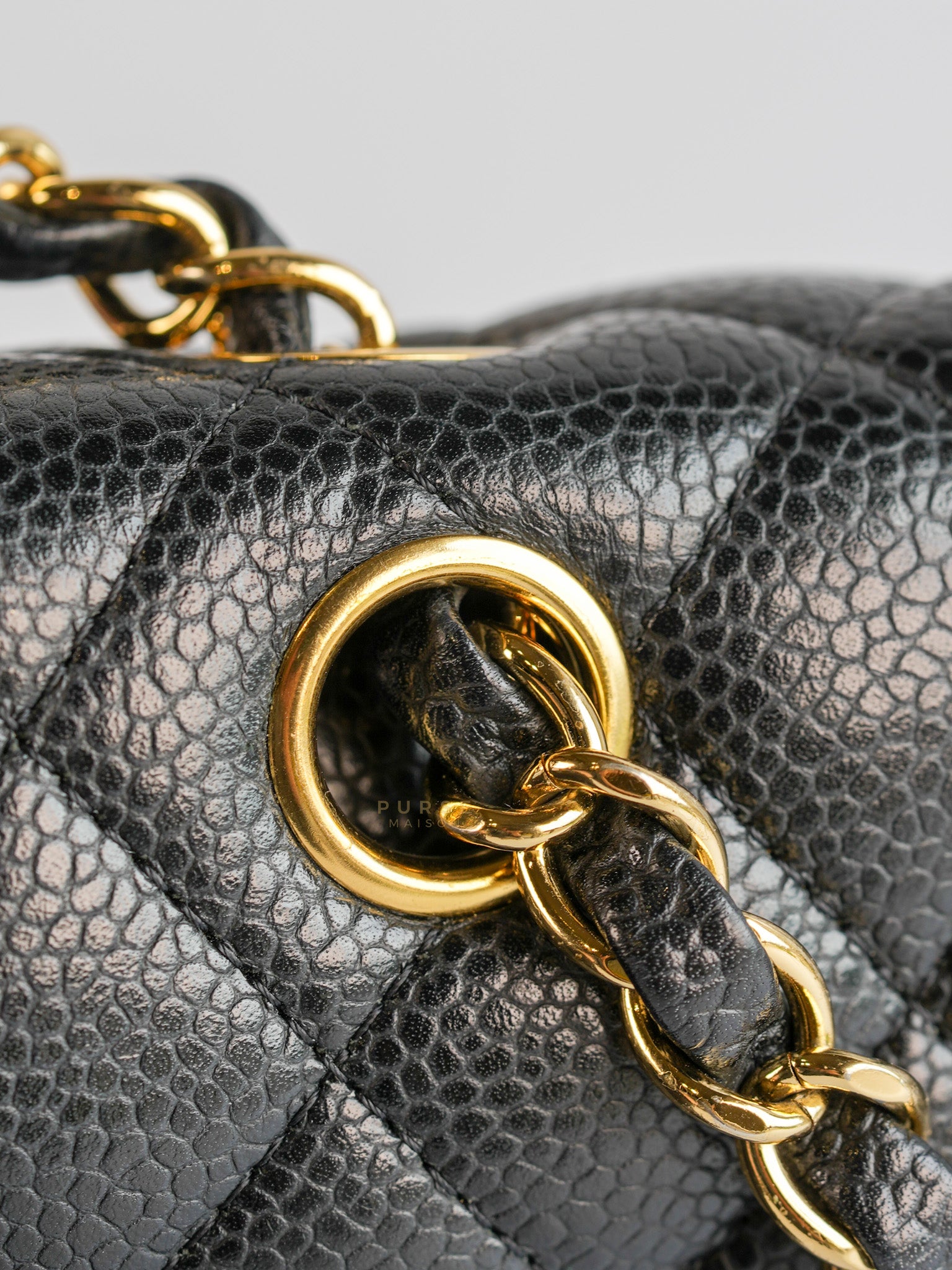 Classic Double Flap in Black Caviar Leather Gold Hardware(Series 13)