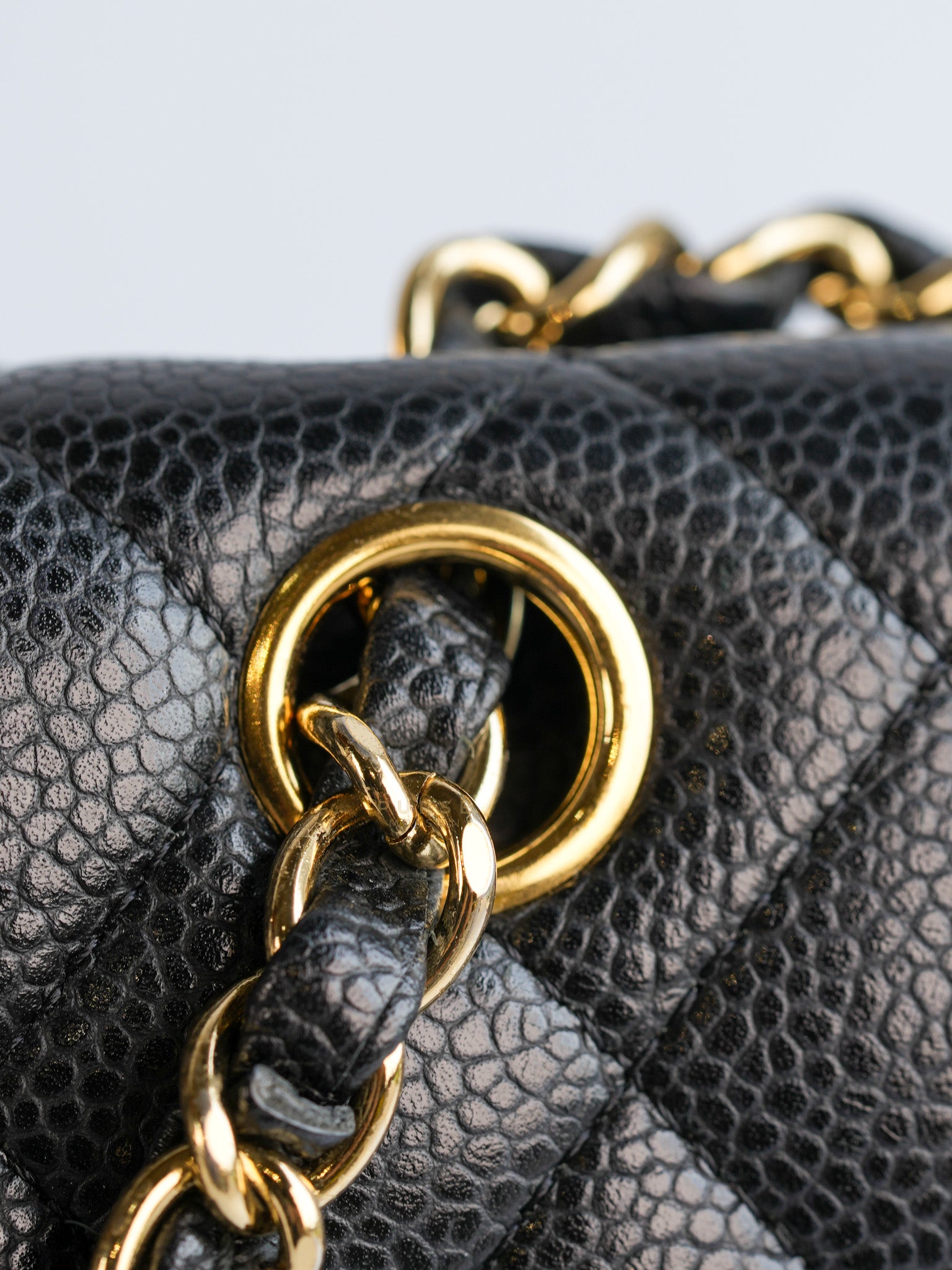 Classic Double Flap in Black Caviar Leather Gold Hardware(Series 13)