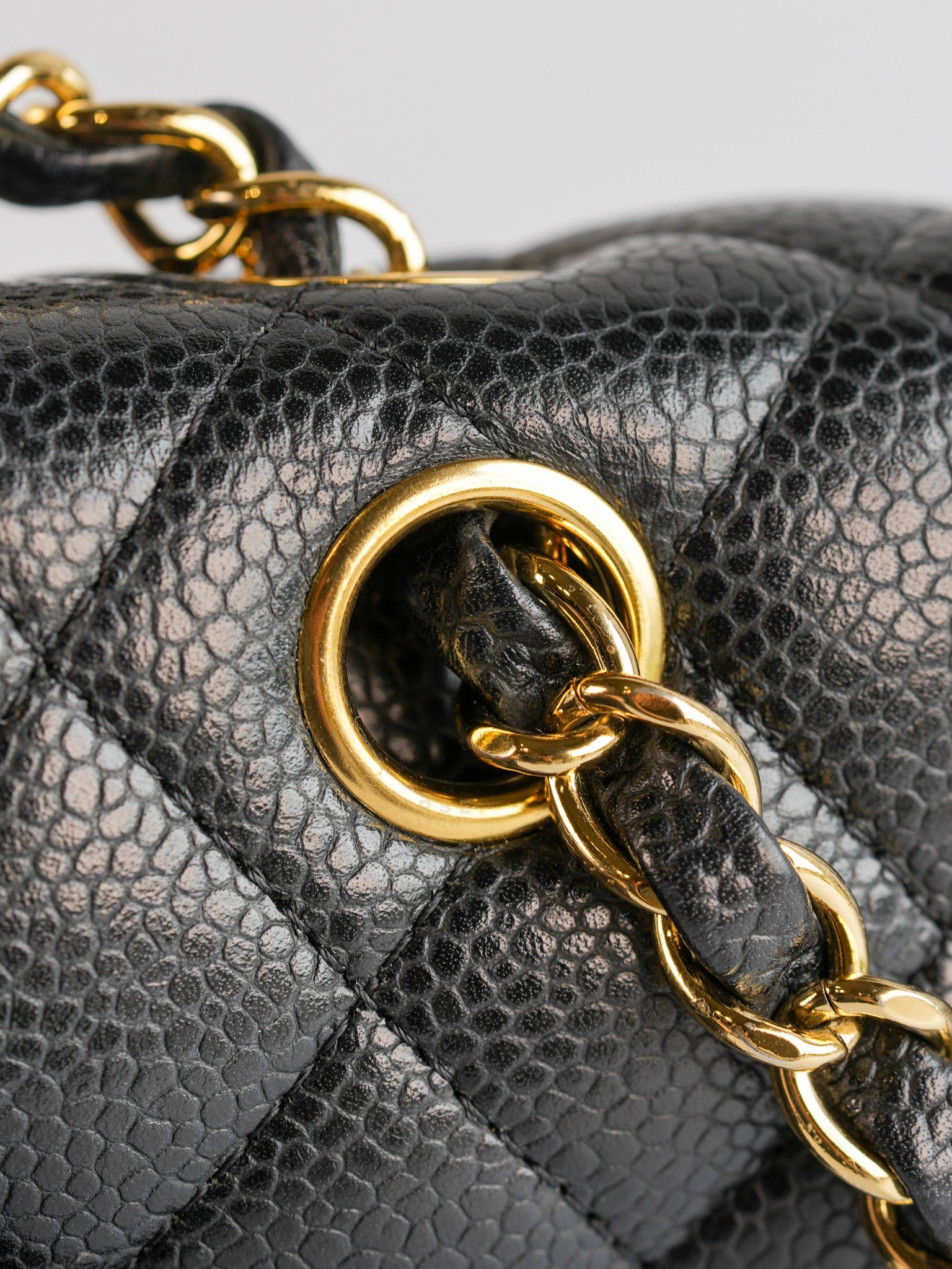 Classic Double Flap in Black Caviar Leather Gold Hardware(Series 13)