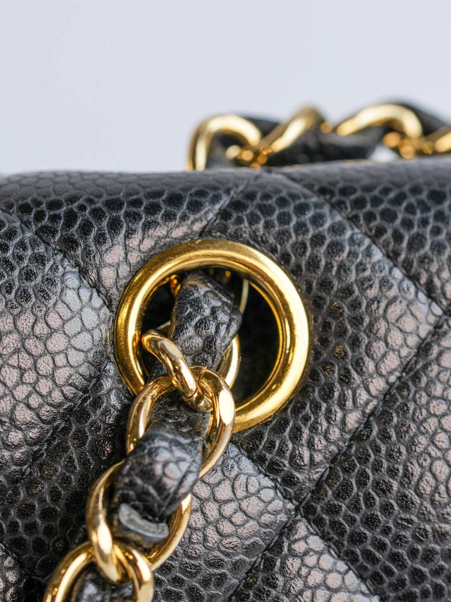 Classic Double Flap in Black Caviar Leather Gold Hardware(Series 13)