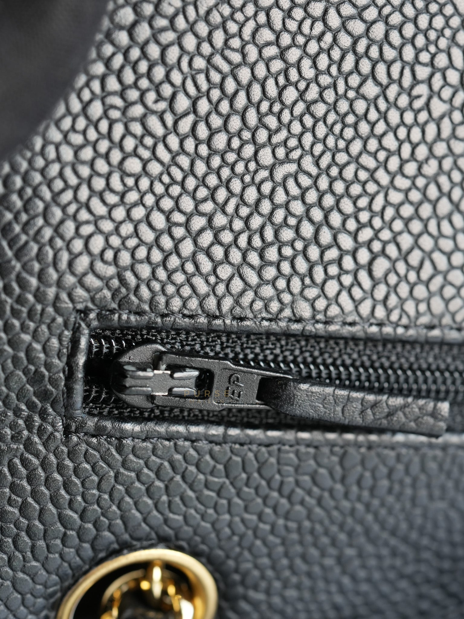Classic Double Flap in Black Caviar Leather Gold Hardware(Series 13)