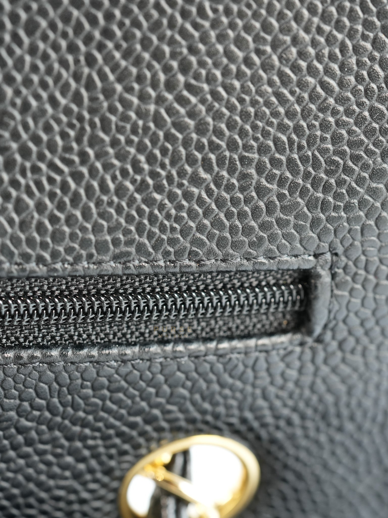 Classic Double Flap in Black Caviar Leather Gold Hardware(Series 13)