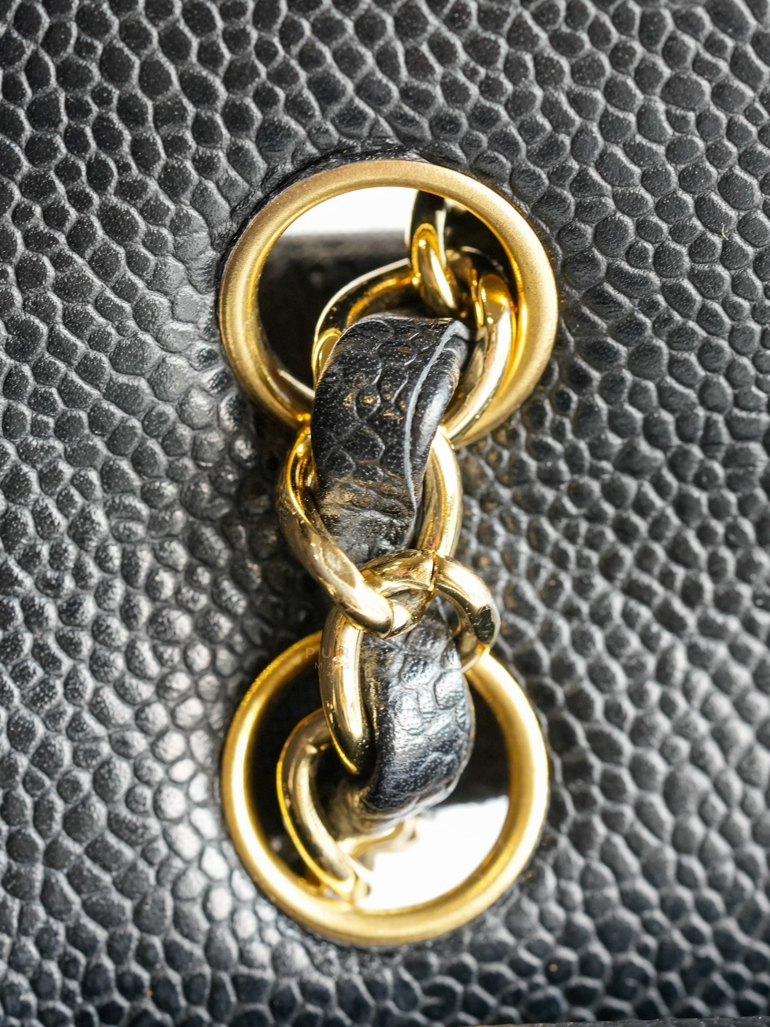 Classic Double Flap in Black Caviar Leather Gold Hardware(Series 13)