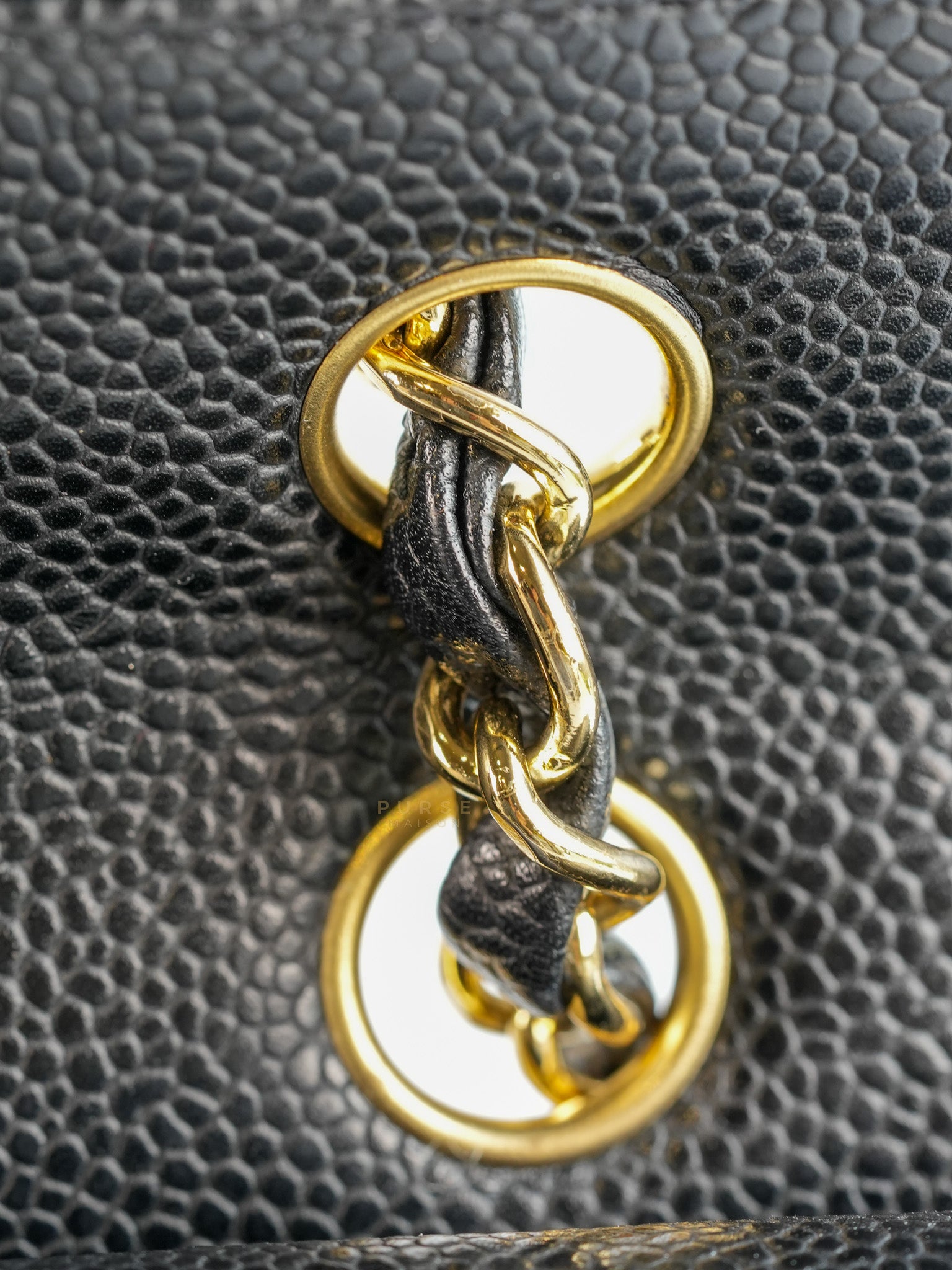 Classic Double Flap in Black Caviar Leather Gold Hardware(Series 13)