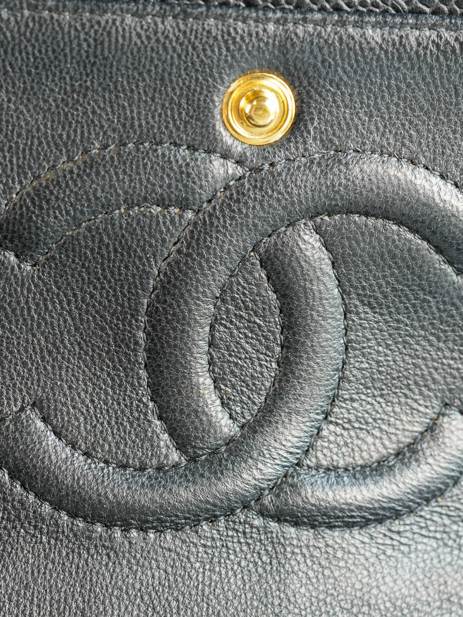 Classic Double Flap in Black Caviar Leather Gold Hardware(Series 13)